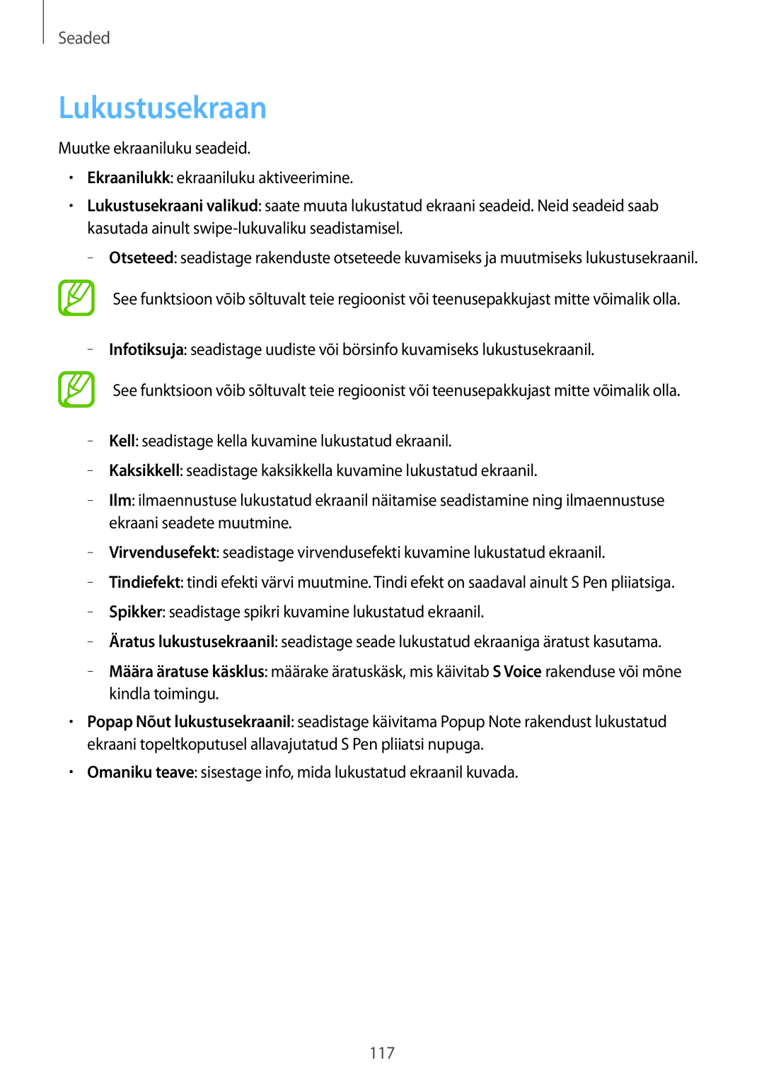 Samsung GT-N5120ZWASEB, GT-N5120NKASEB manual Lukustusekraan 