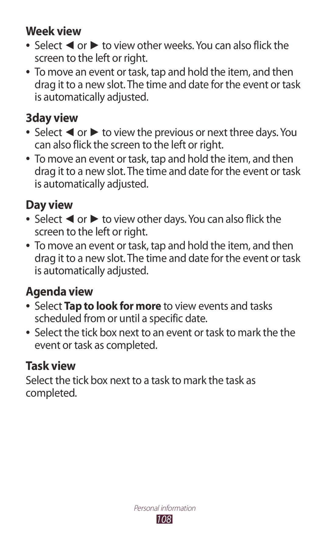 Samsung GT-N7000 user manual Task view 