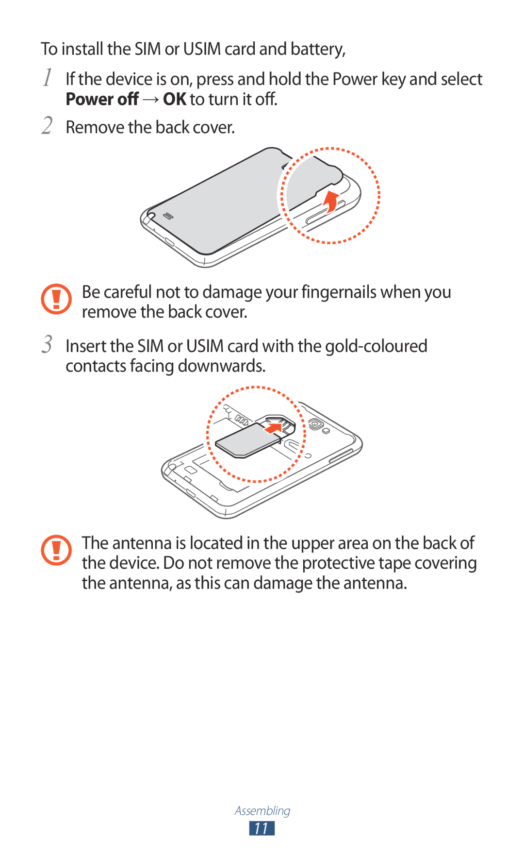 Samsung GT-N7000 user manual Assembling 