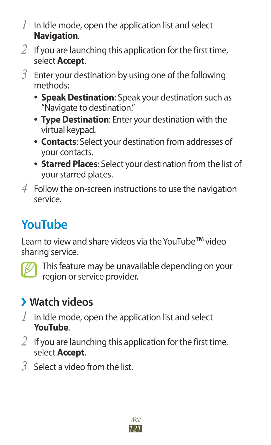 Samsung GT-N7000 user manual YouTube, ››Watch videos 