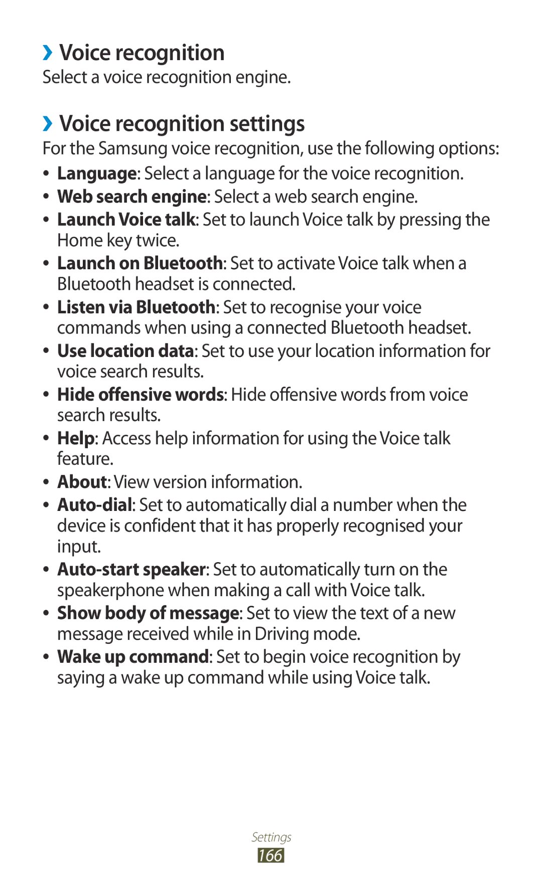 Samsung GT-N7000 user manual ››Voice recognition settings, Select a voice recognition engine 