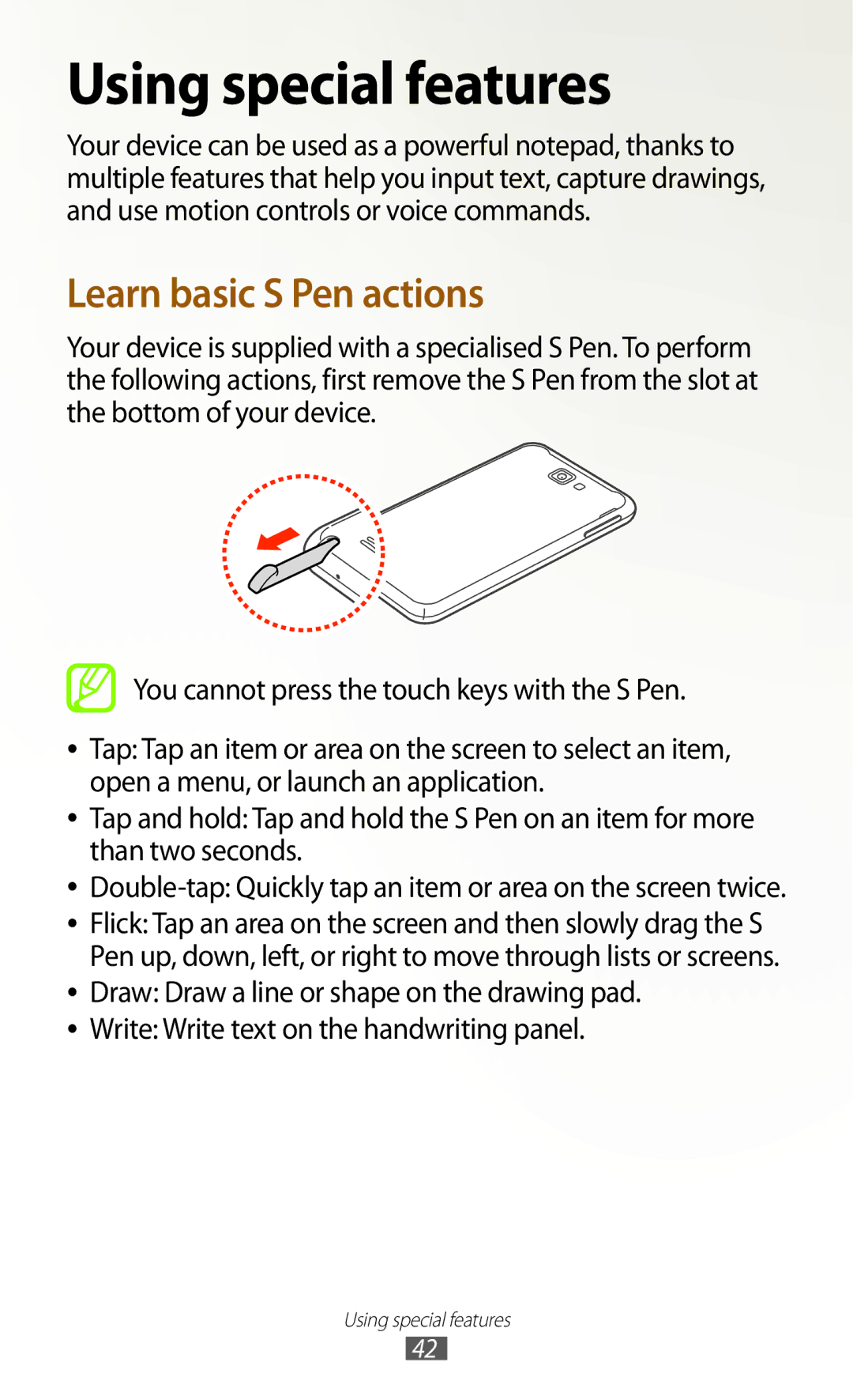 Samsung GT-N7000 user manual Using special features 