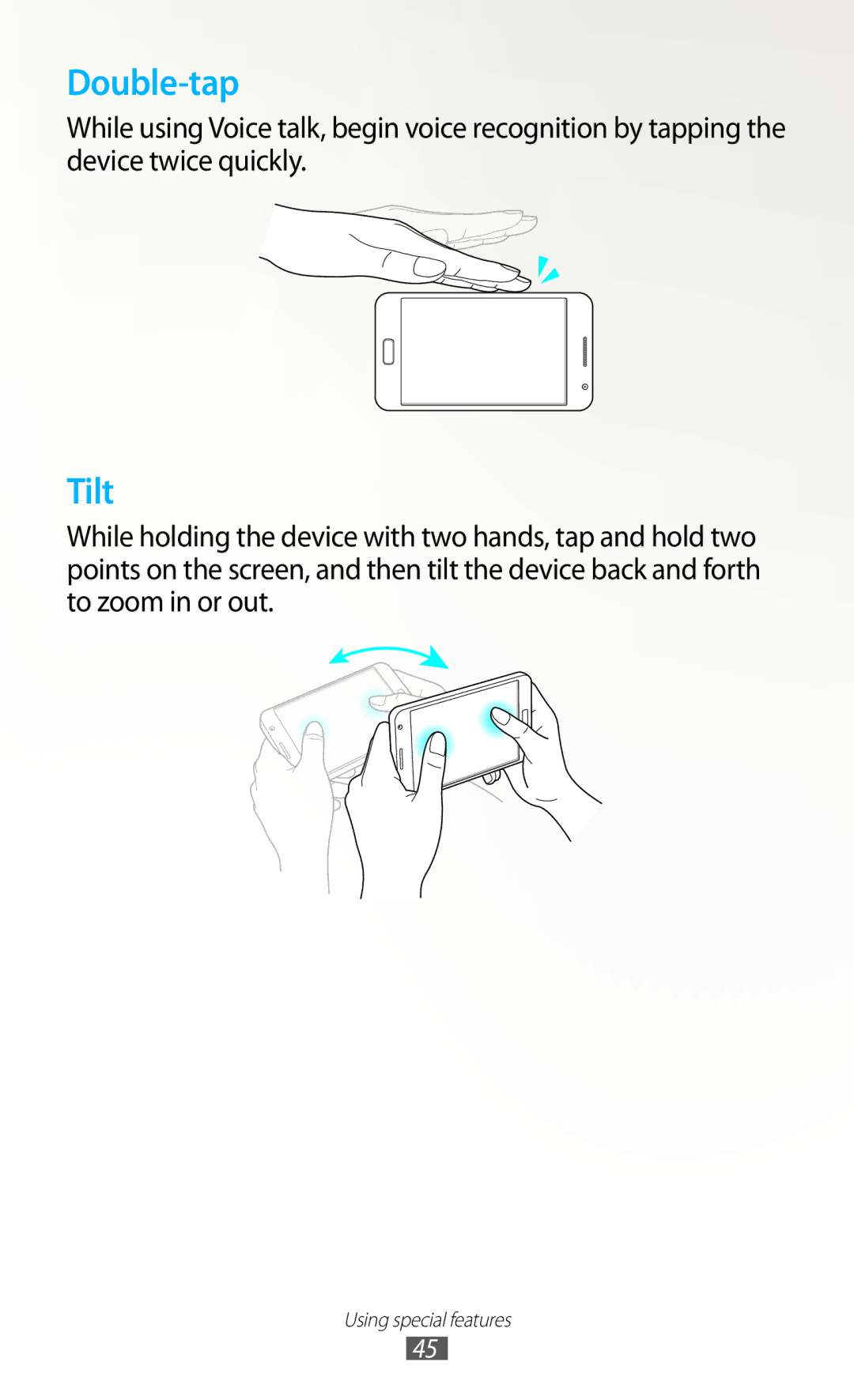 Samsung GT-N7000 user manual Double-tap 