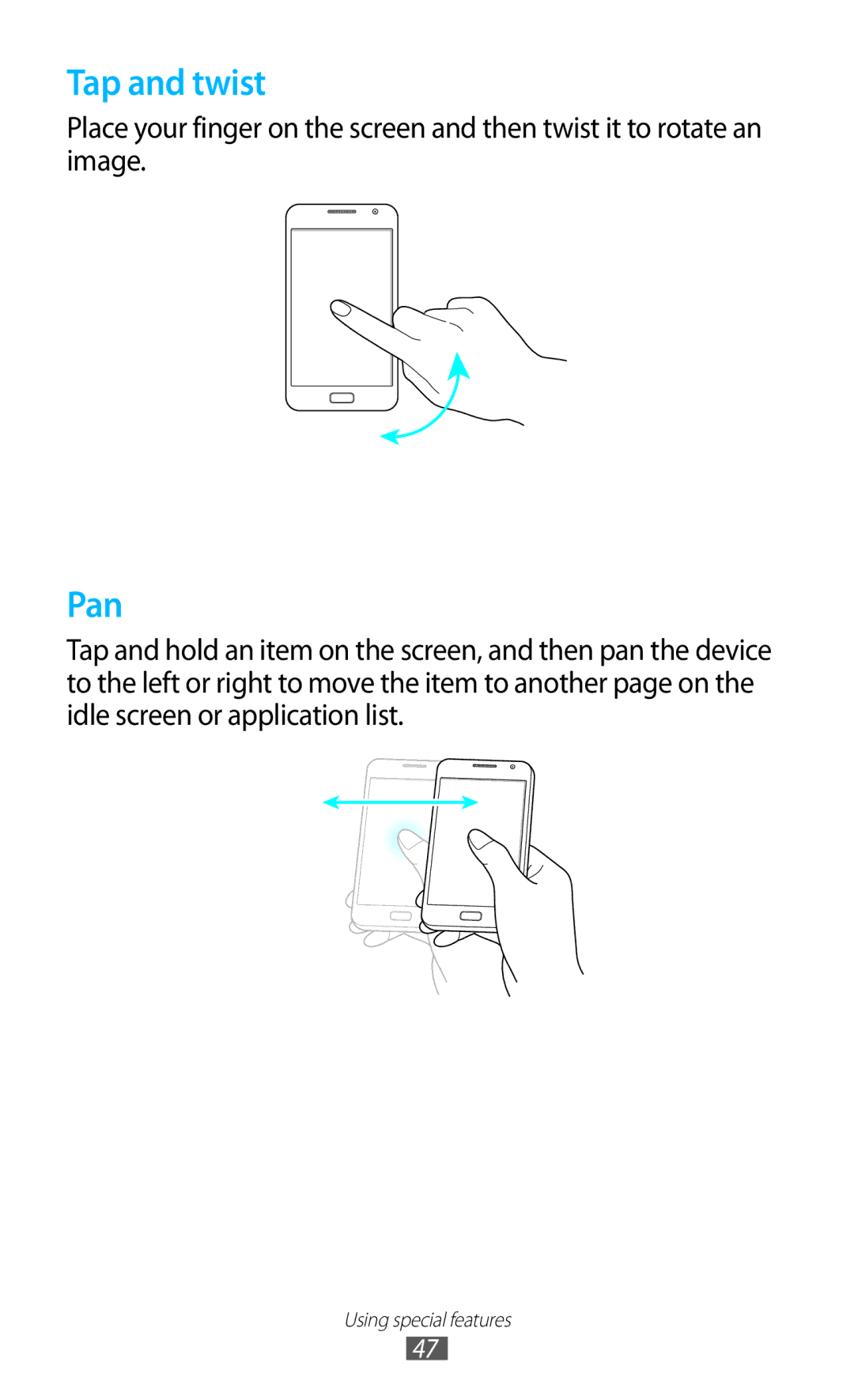 Samsung GT-N7000 user manual Tap and twist 