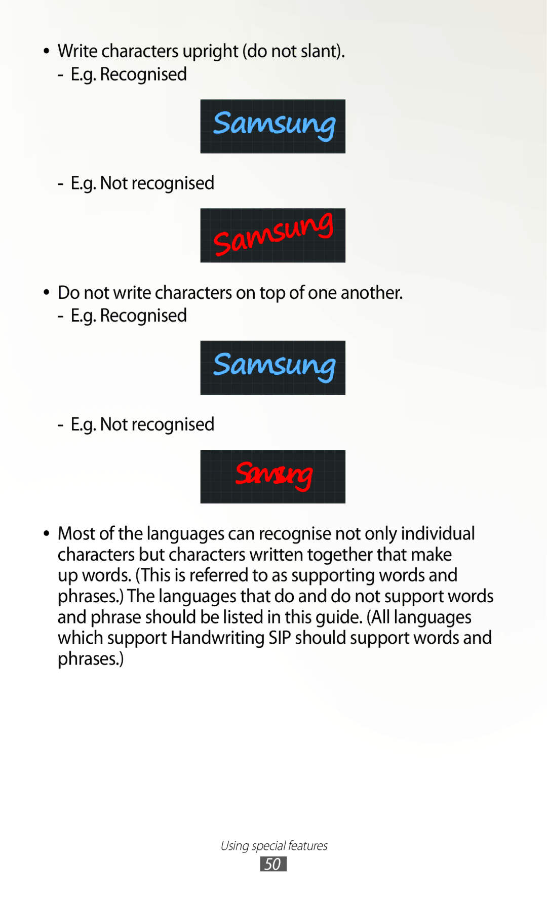 Samsung GT-N7000 user manual Using special features 