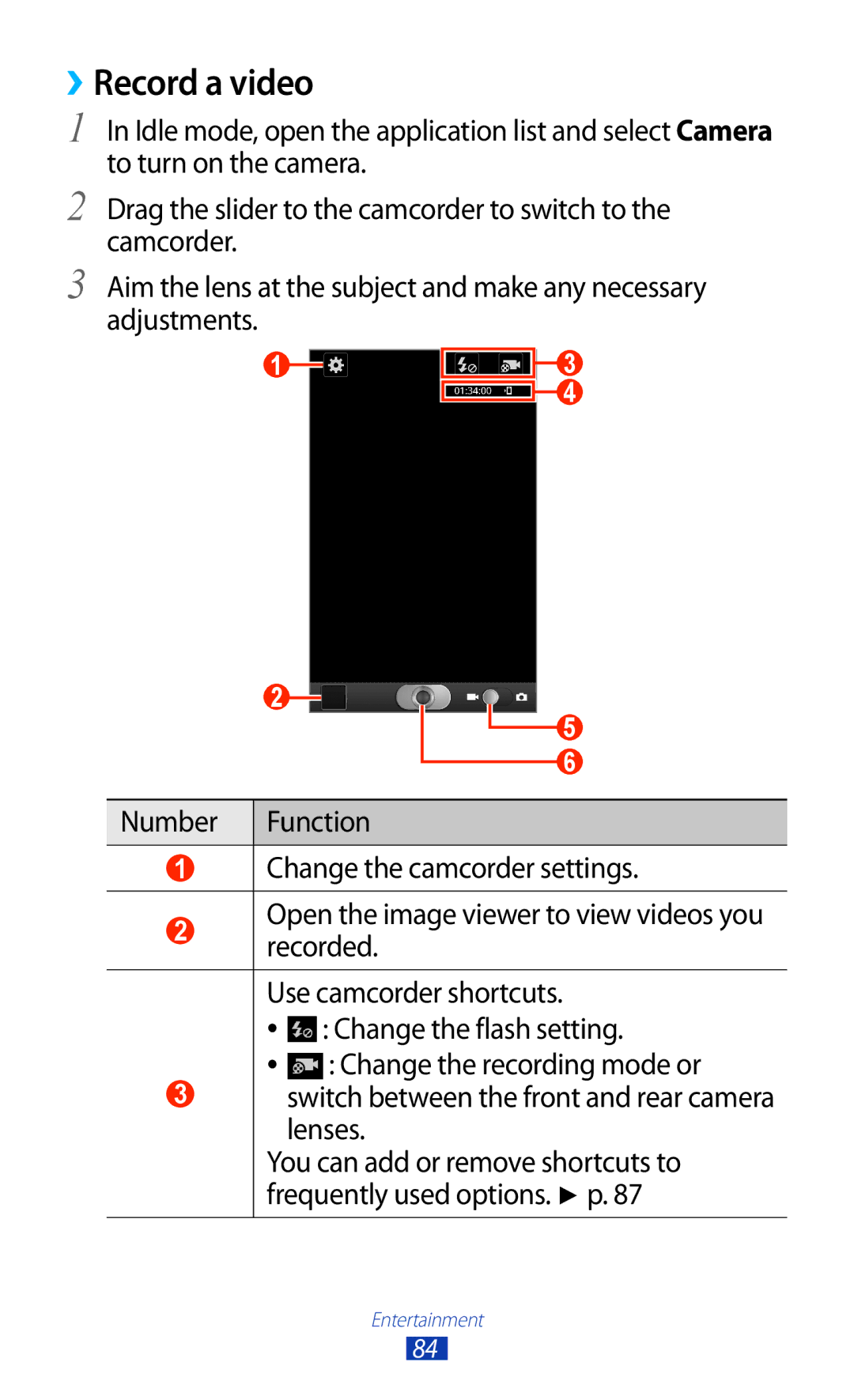 Samsung GT-N7000 user manual ››Record a video 