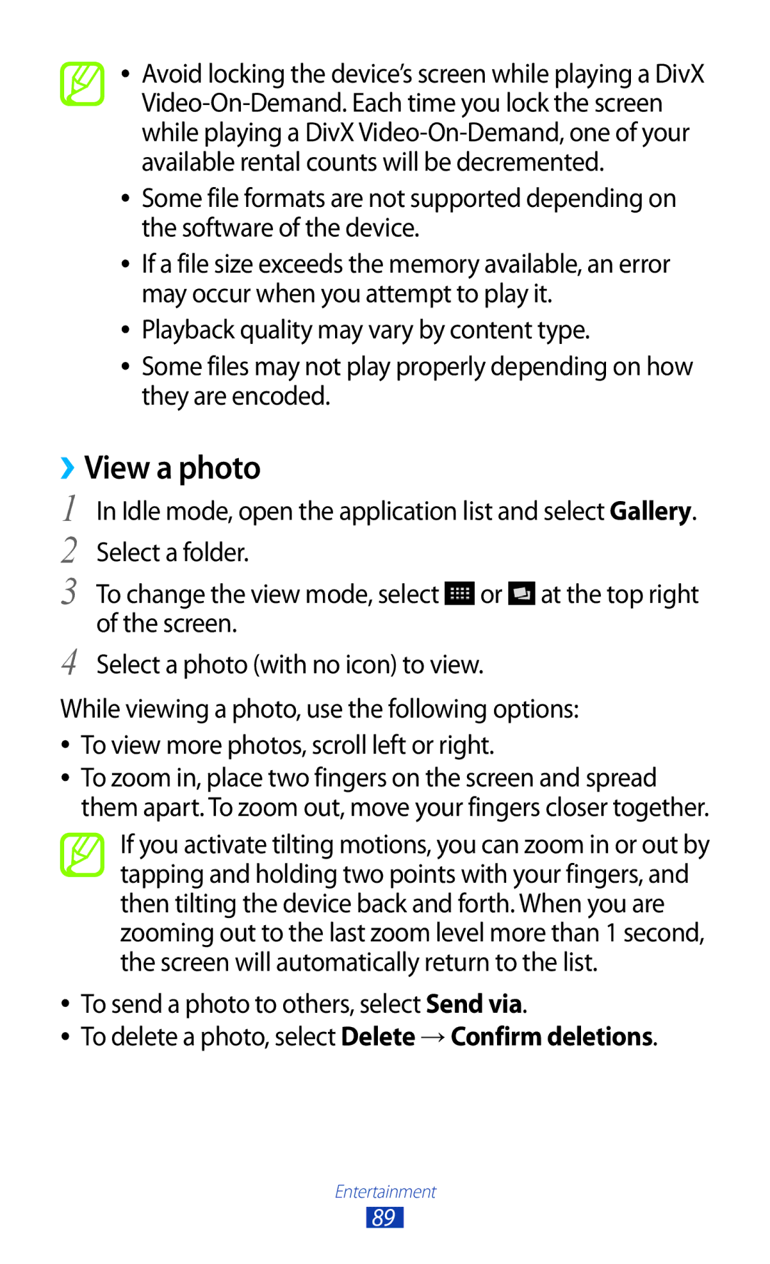 Samsung GT-N7000 user manual ››View a photo 