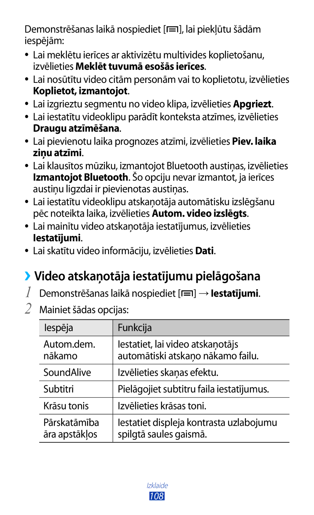 Samsung GT-N7000RWASEB, GT-N7000ZBASEB manual ››Video atskaņotāja iestatījumu pielāgošana, Draugu atzīmēšana, Ziņu atzīmi 