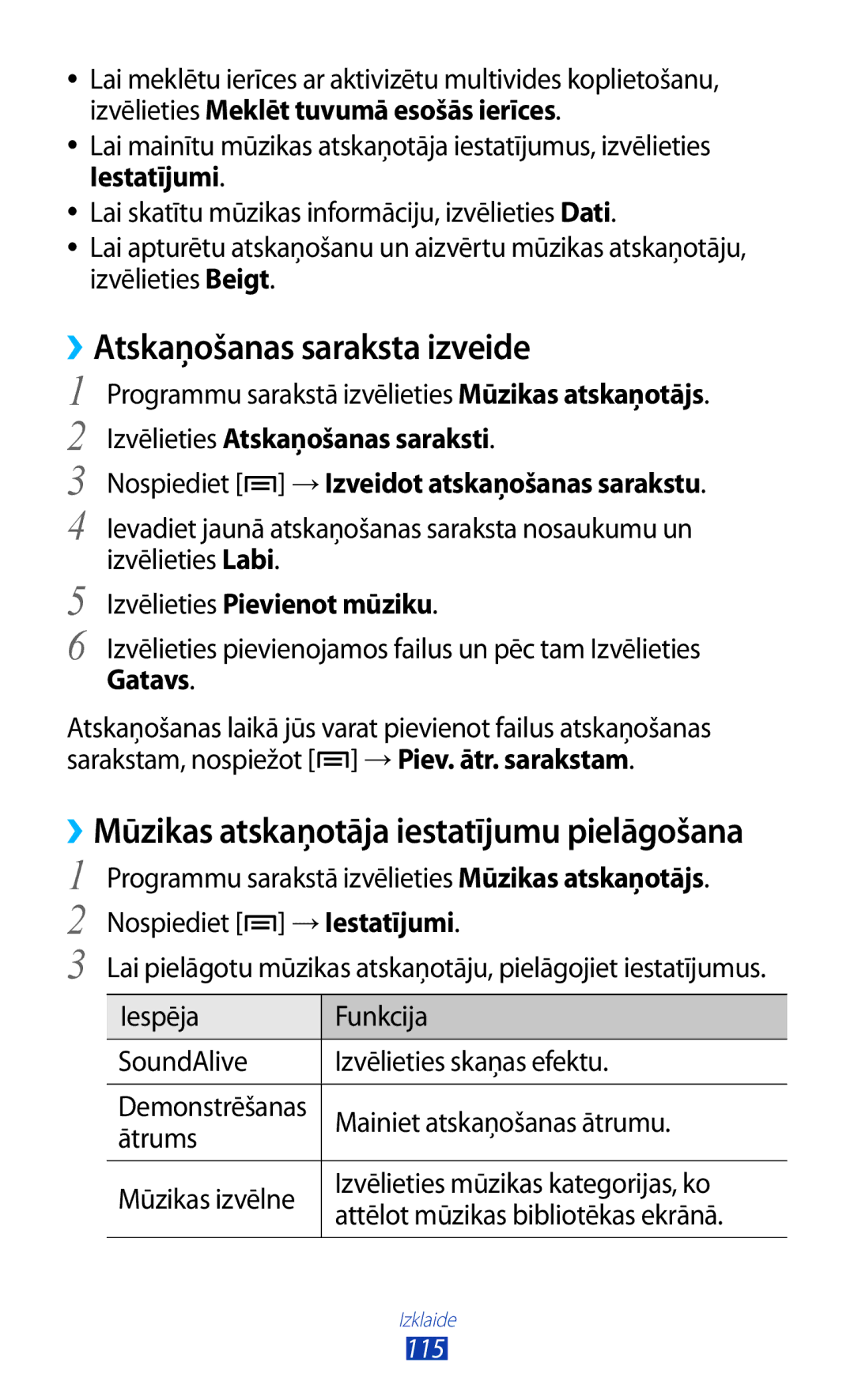 Samsung GT-N7000ZBASEB, GT-N7000RWASEB manual ››Atskaņošanas saraksta izveide, Izvēlieties Pievienot mūziku, Gatavs 