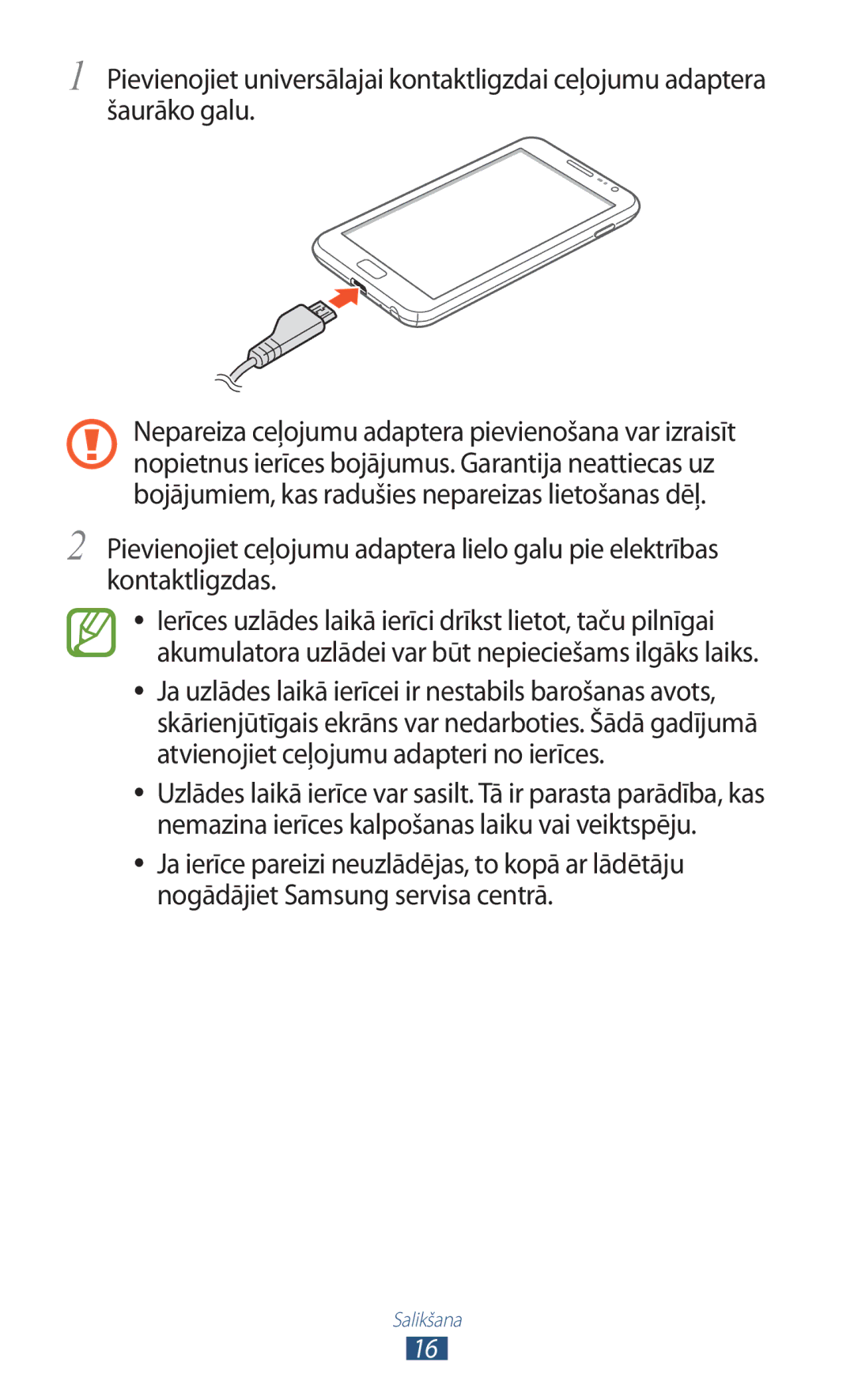 Samsung GT-N7000RWASEB, GT-N7000ZBASEB manual Salikšana 