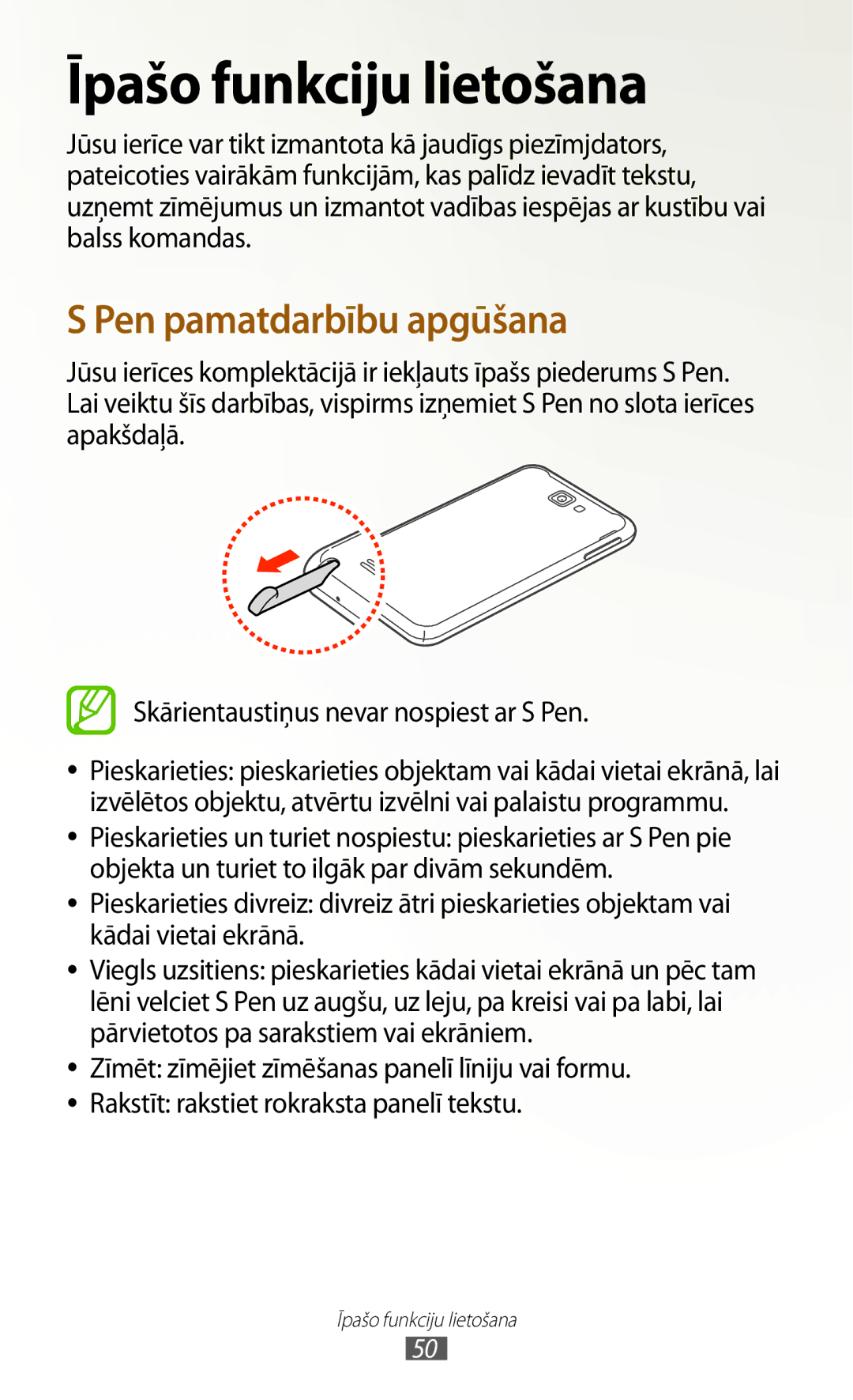 Samsung GT-N7000RWASEB, GT-N7000ZBASEB manual Īpašo funkciju lietošana 