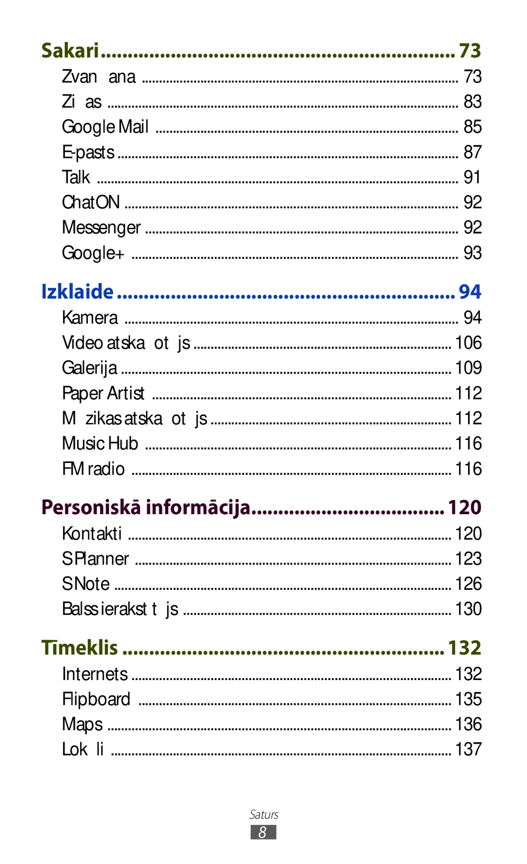 Samsung GT-N7000RWASEB, GT-N7000ZBASEB manual 120, Personiskā informācija 