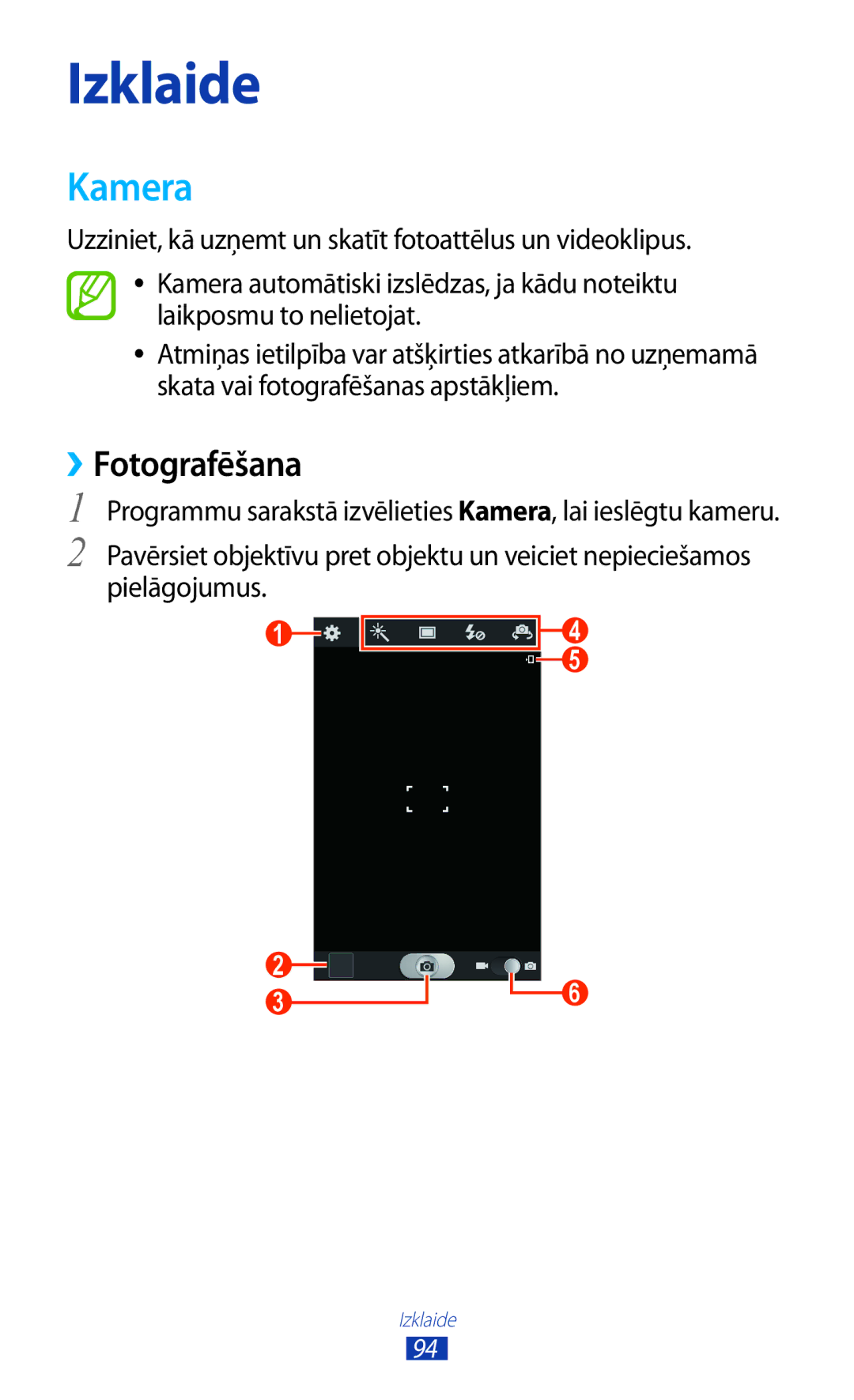 Samsung GT-N7000RWASEB, GT-N7000ZBASEB manual Kamera, ››Fotografēšana 