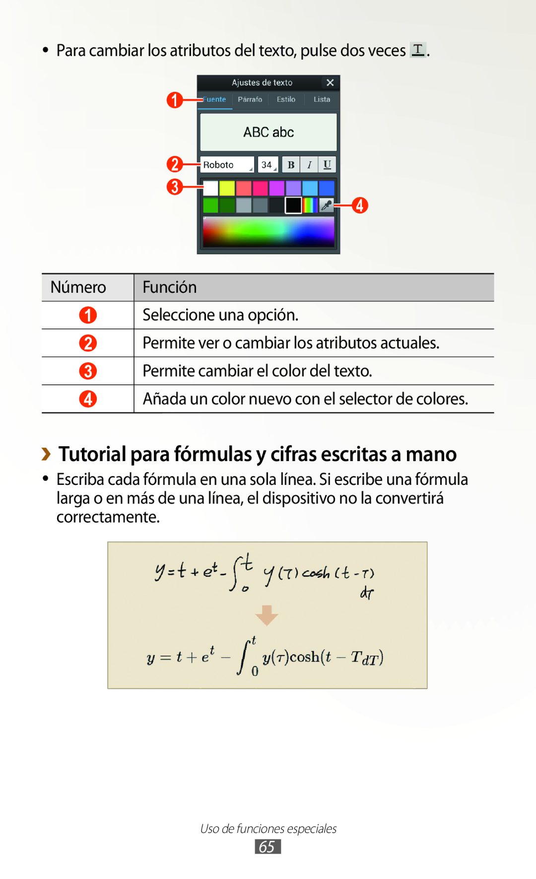 Samsung GT-N7000ZBAAMN, GT-N7000RWATMN, GT-N7000ZBEPHE, GT-N7000RWEPHE ››Tutorial para fórmulas y cifras escritas a mano 