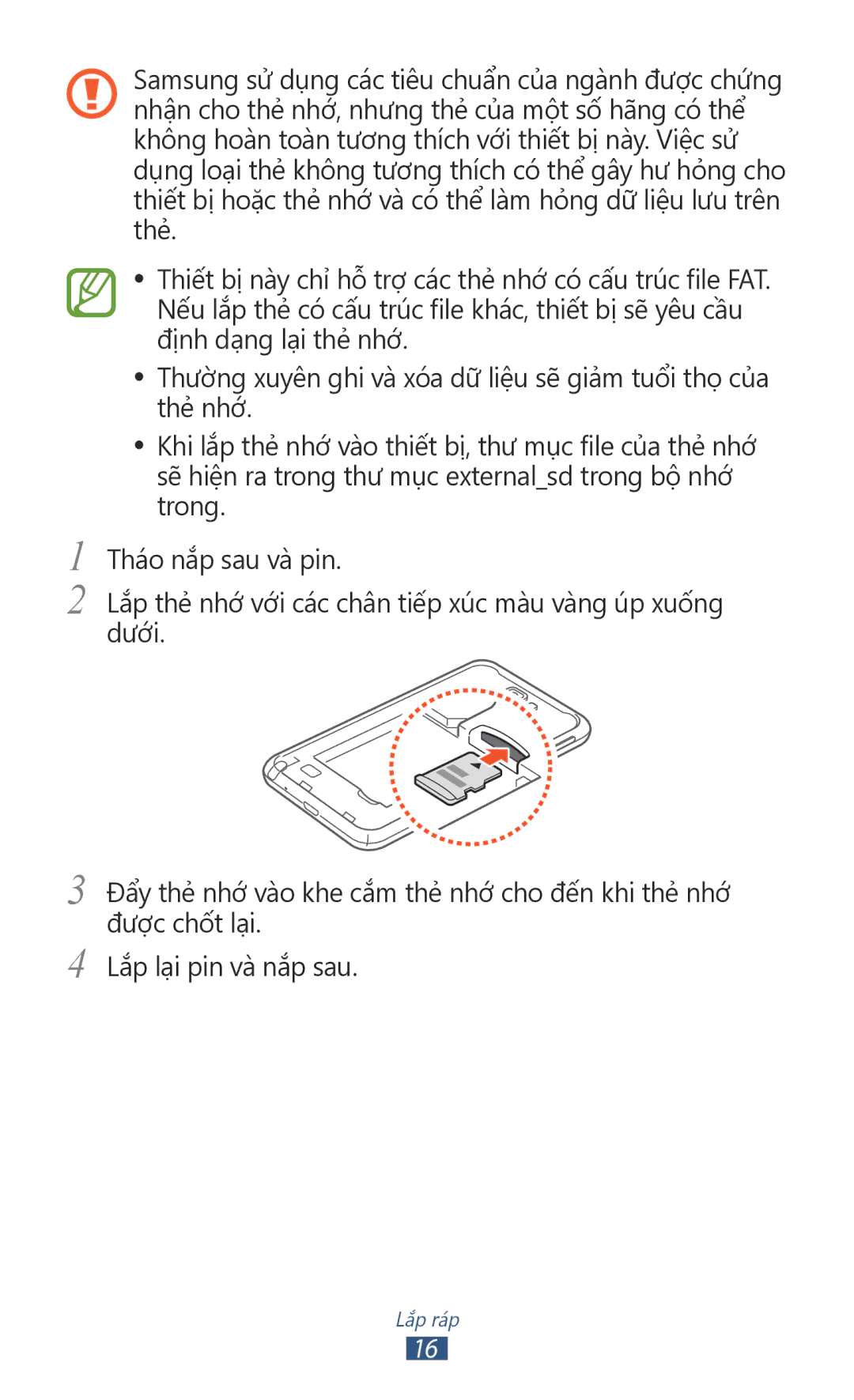 Samsung GT-N7000RWAXXV, GT-N7000ZBAXXV, GT-N7000RWAXEV, GT-N7000ZBAXEV manual Lắp ráp 