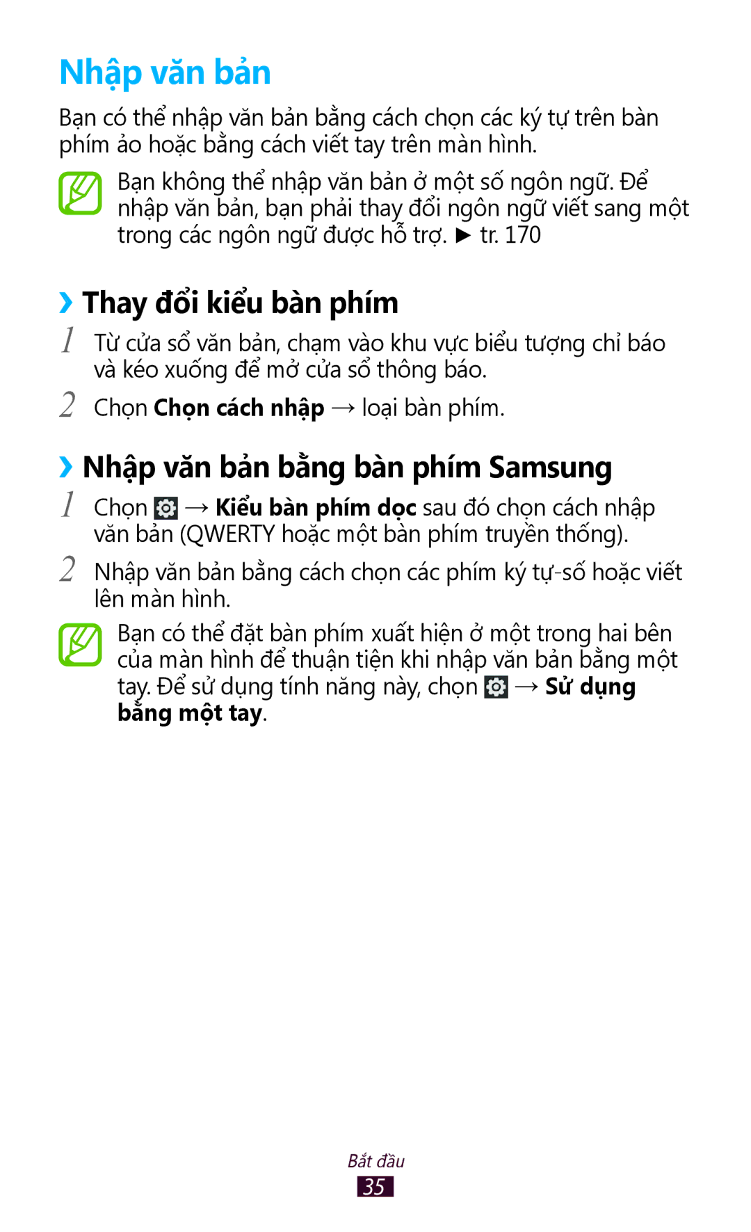 Samsung GT-N7000ZBAXEV, GT-N7000RWAXXV, GT-N7000ZBAXXV ››Thay đổi kiểu bàn phím, ››Nhập văn bả̉n bằng bàn phím Samsung 