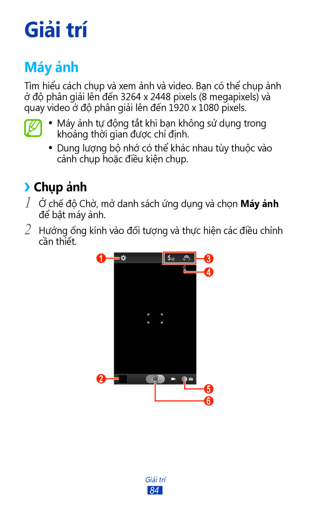 Samsung GT-N7000RWAXXV, GT-N7000ZBAXXV, GT-N7000RWAXEV, GT-N7000ZBAXEV manual Máy ả̉nh, ››Chup ả̉nh 