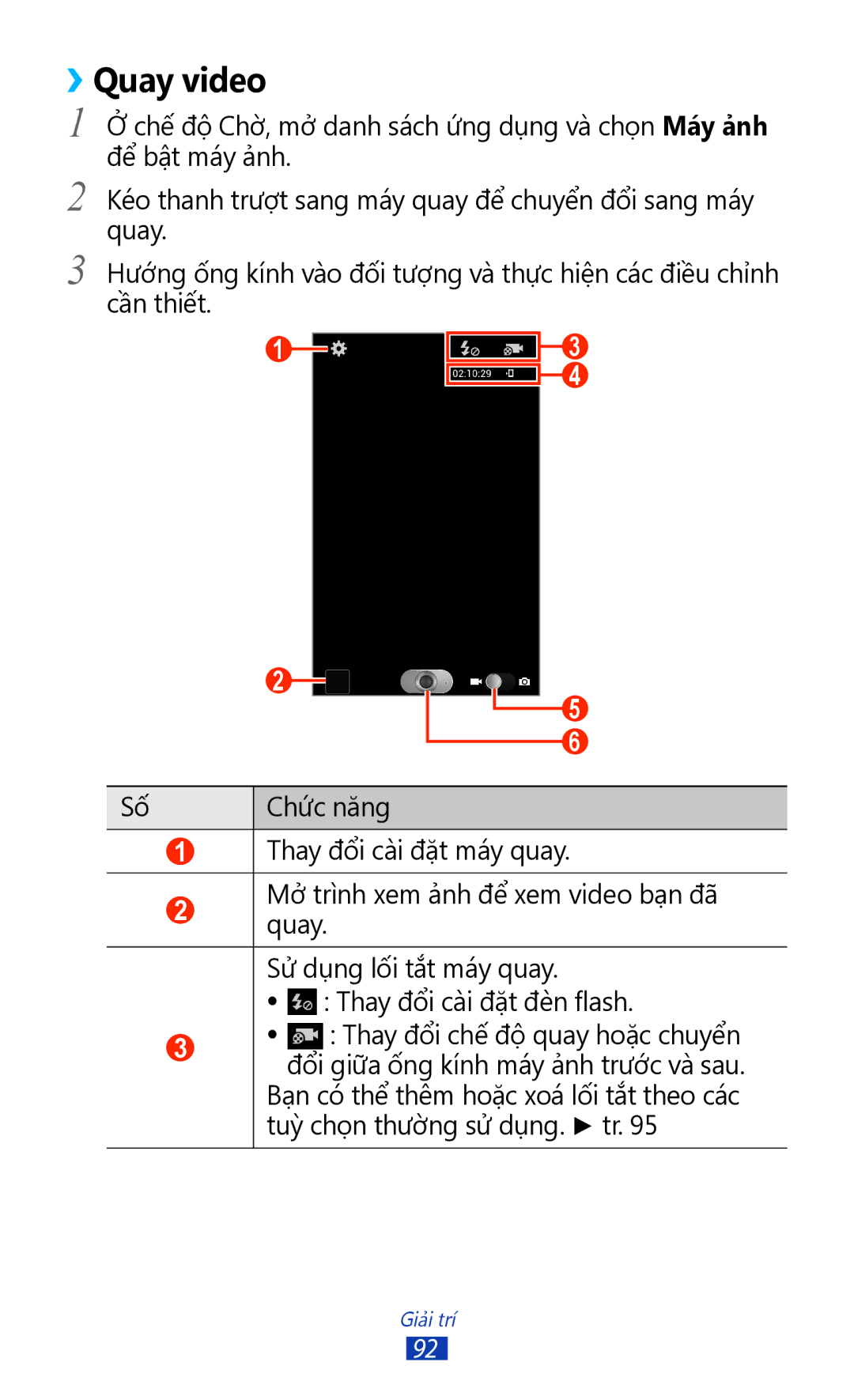 Samsung GT-N7000RWAXXV, GT-N7000ZBAXXV, GT-N7000RWAXEV, GT-N7000ZBAXEV manual ››Quay video 