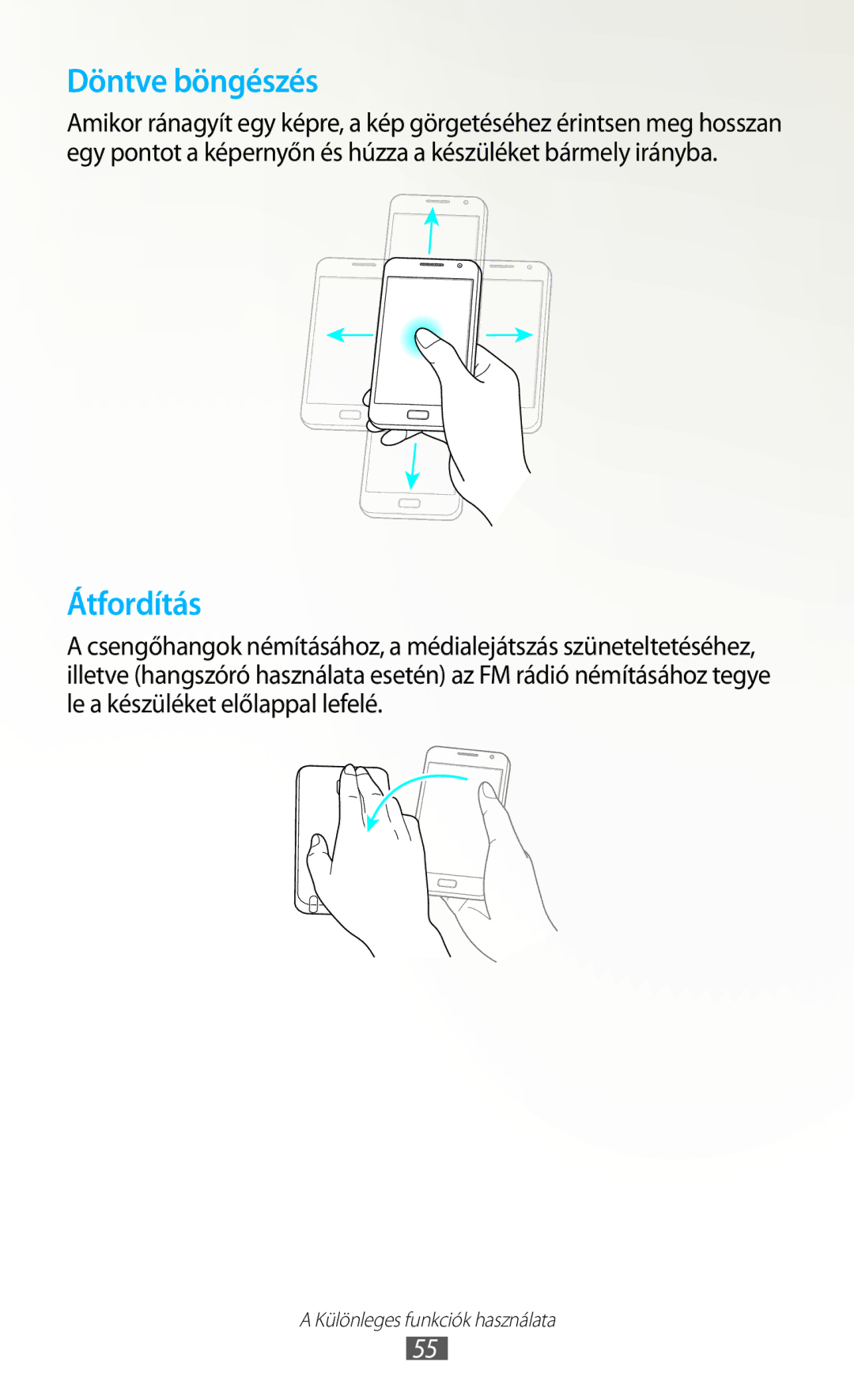 Samsung GT-N7000ZBAMTL, GT-N7000ZBADBT, GT-N7000ZBEATO, GT-N7000RWAATO, GT-N7000ZBAEUR, GT-N7000ZBAATO manual Döntve böngészés 