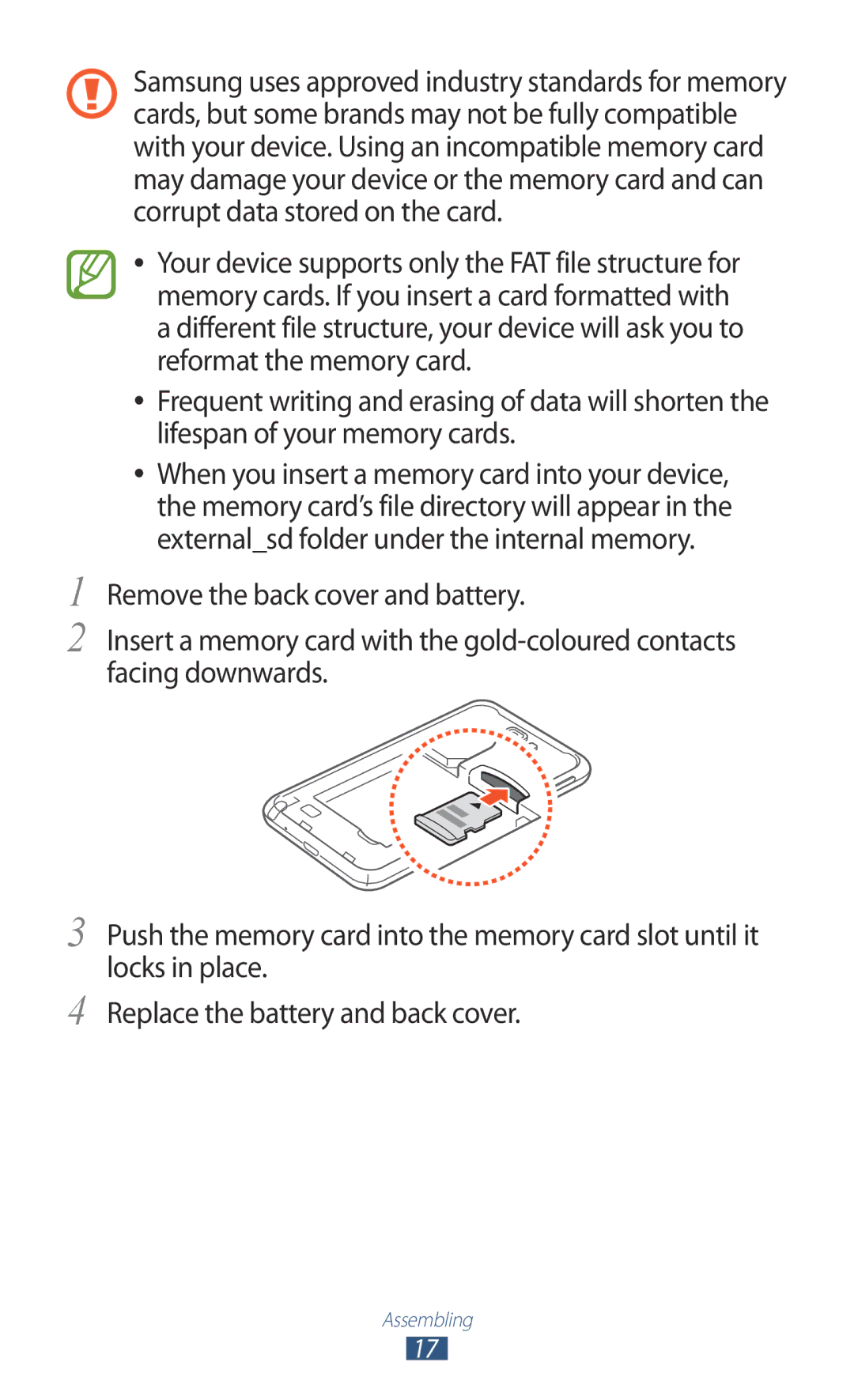 Samsung GT-N7000ZBAVD2, GT-N7000ZBADBT, GT-N7000ZBEDBT, GT-N7000ZBEATO, GT-N7000RWATUR, GT-N7000RWAMBC manual Assembling 