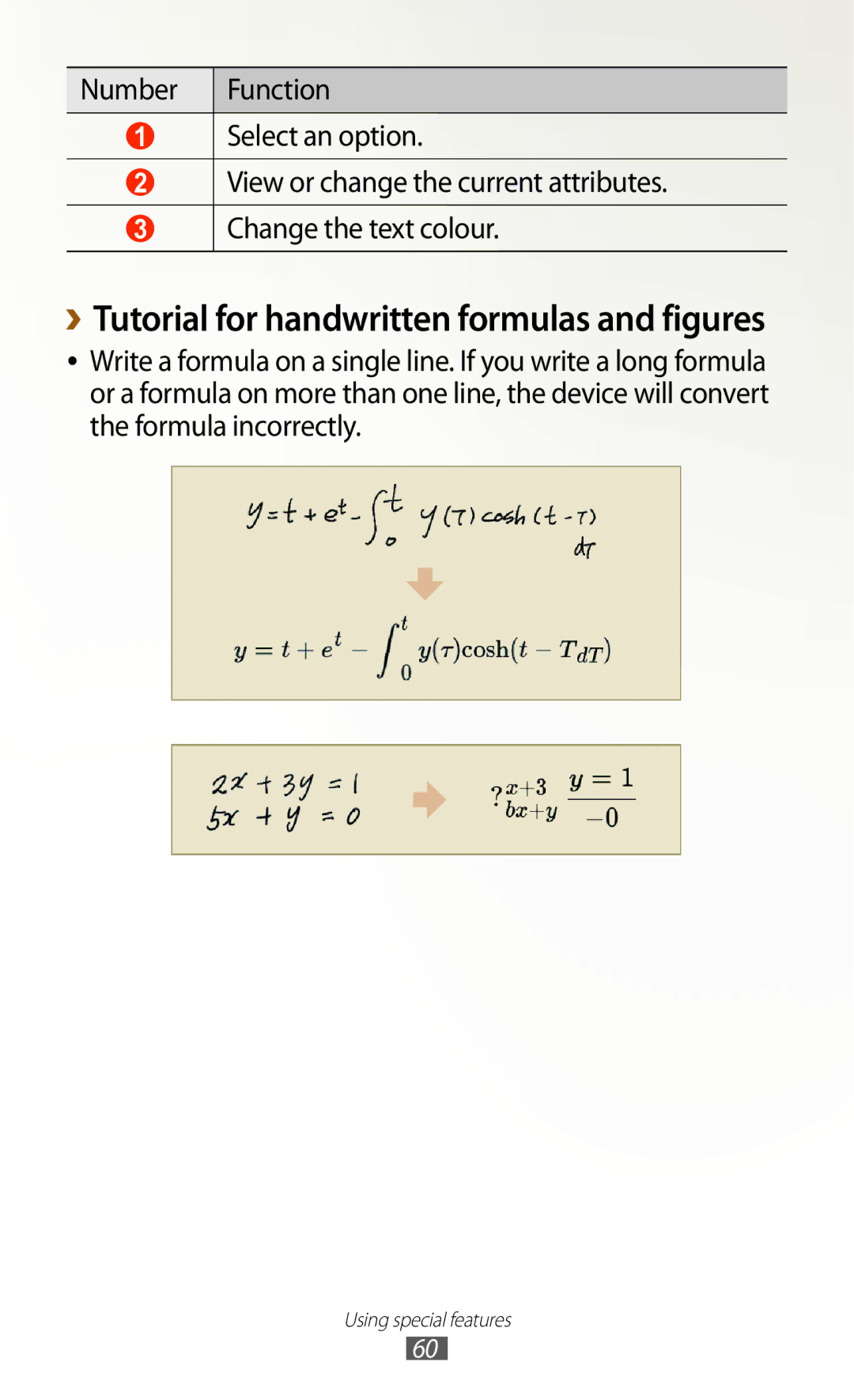 Samsung GT-N7000RWAXEC, GT-N7000ZBADBT, GT-N7000ZBEDBT, GT-N7000ZBEATO manual ››Tutorial for handwritten formulas and figures 