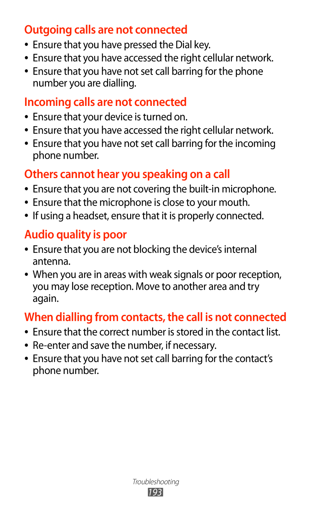 Samsung GT-N7000RWABOG, GT-N7000ZBADBT Ensure that you have pressed the Dial key, Number you are dialling, Phone number 