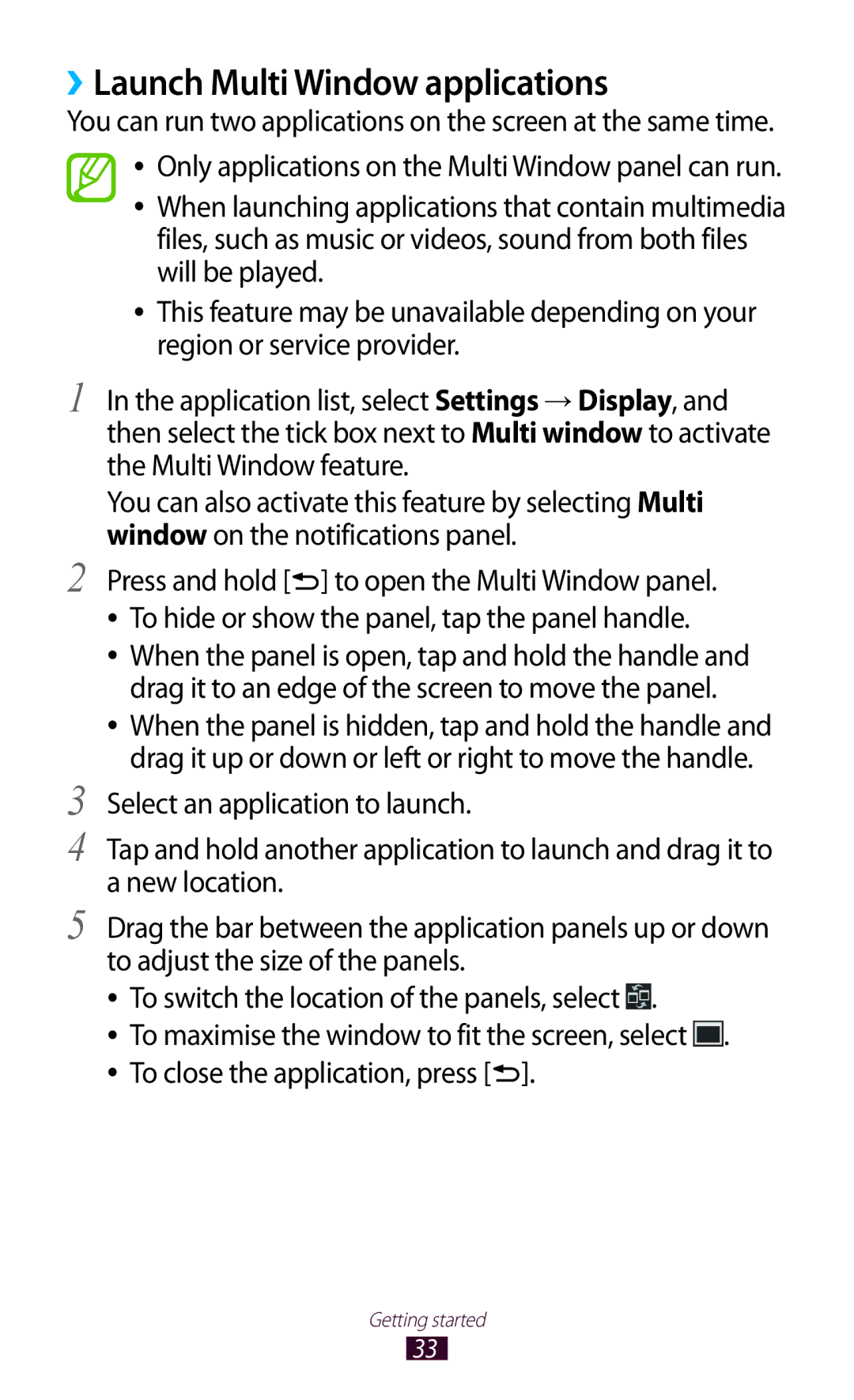 Samsung GT-N7000ZIASFR, GT-N7000ZBADBT, GT-N7000ZBEDBT, GT-N7000ZBEATO, GT-N7000RWATUR ››Launch Multi Window applications 