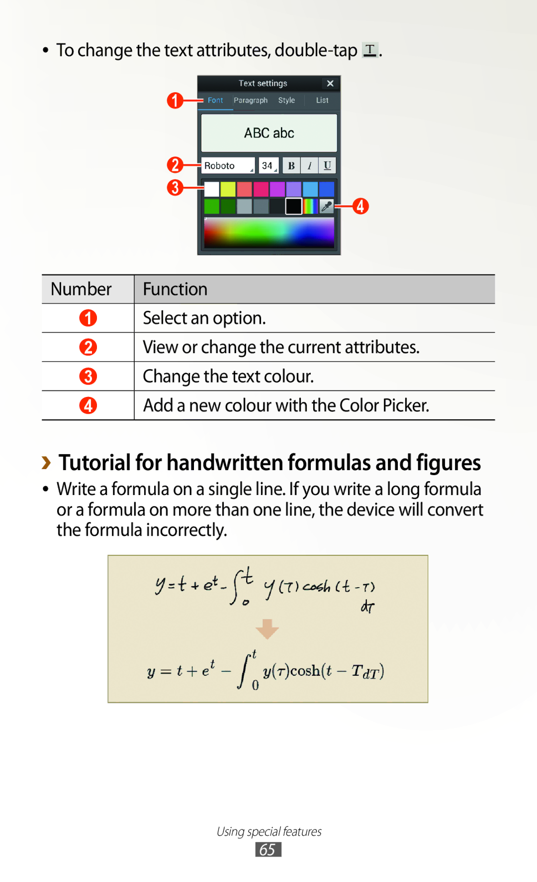 Samsung GT-N7000RWEAMN, GT-N7000ZBADBT, GT-N7000ZBEDBT, GT-N7000ZBEATO manual ››Tutorial for handwritten formulas and figures 