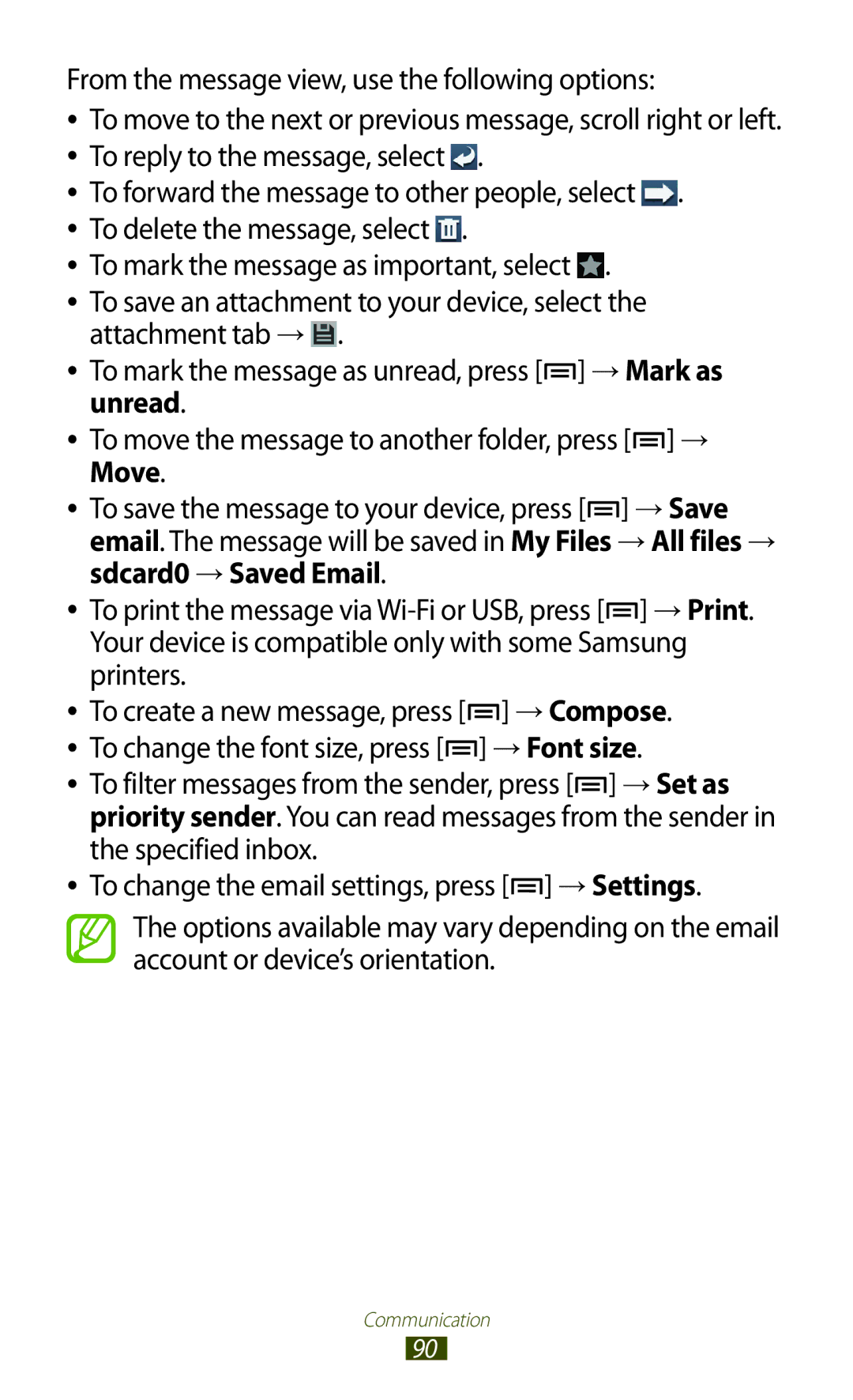 Samsung GT-N7000RWASMO, GT-N7000ZBADBT, GT-N7000ZBEDBT, GT-N7000ZBEATO, GT-N7000RWATUR, GT-N7000RWAMBC manual → Font size 