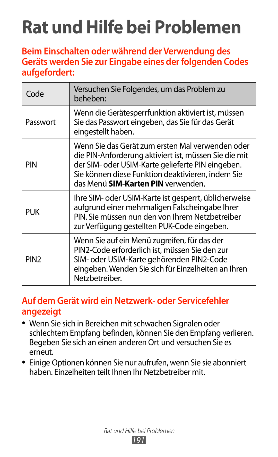 Samsung GT-N7000RWAATO, GT-N7000ZBADBT, GT-N7000ZBEDBT, GT-N7000ZBEATO, GT-N7000RWATUR, GT-N7000RWAMBC, GT-N7000ZBAVIA manual 191 