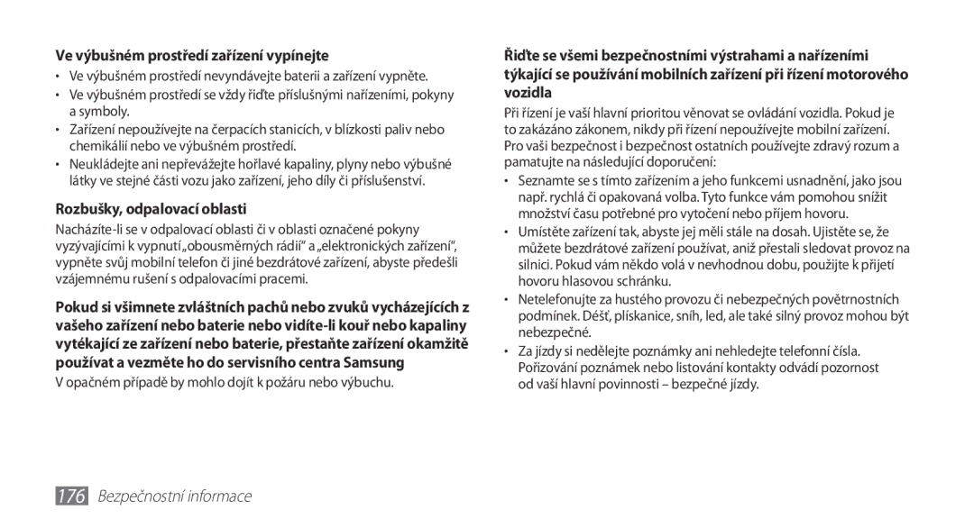 Samsung GT2N7000ZBAVDC, GT-N7000ZBAEUR manual Ve výbušném prostředí zařízení vypínejte, Rozbušky, odpalovací oblasti 