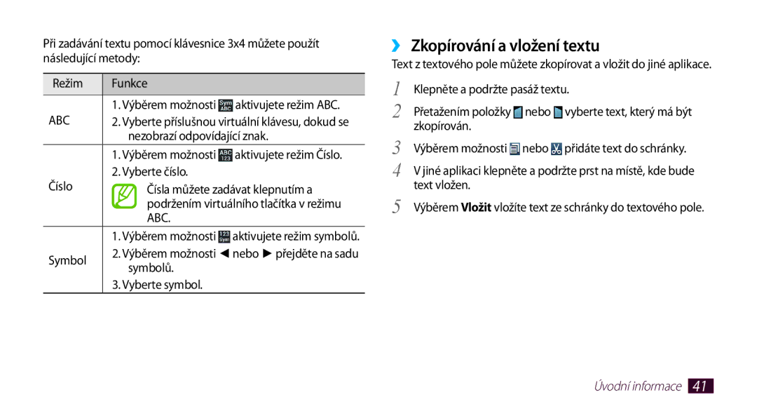 Samsung GT2N7000ZBAVDC, GT-N7000ZBAEUR, GT-N7000ZBAXEZ, GT-N7000ZBAVDC, GT-N7000RWAXEO manual ››Zkopírování a vložení textu 