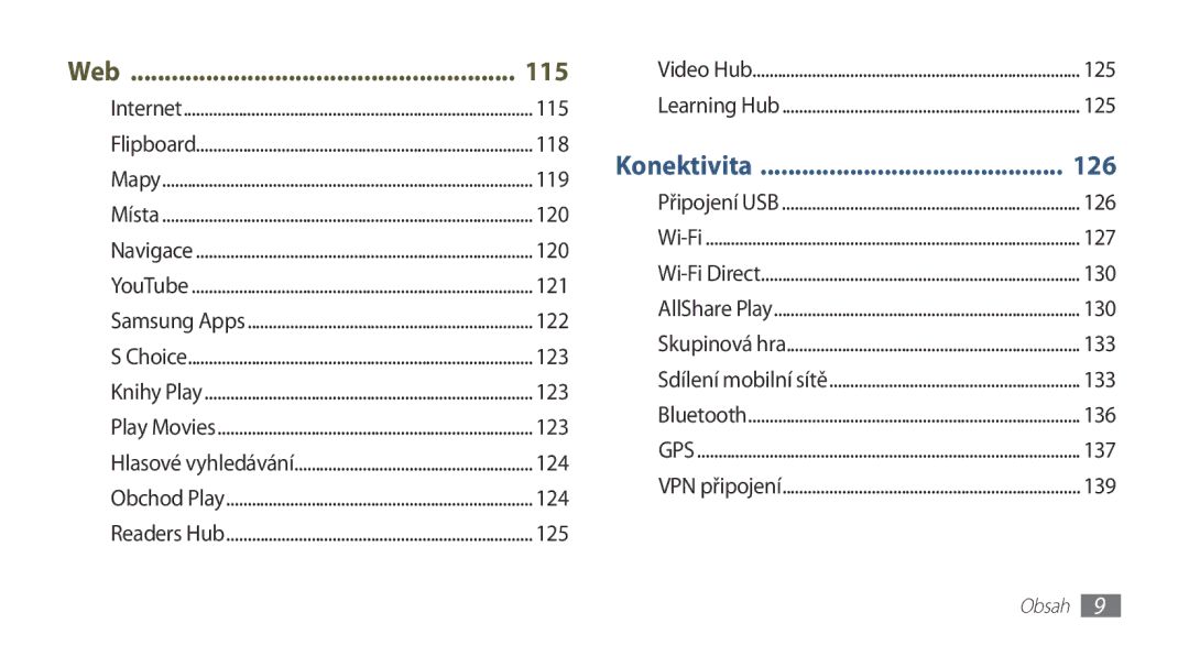 Samsung GT2N7000RWAXEZ, GT-N7000ZBAEUR, GT-N7000ZBAXEZ, GT-N7000ZBAVDC, GT-N7000RWAXEO, GT-N7000ZBAO2C manual Konektivita 