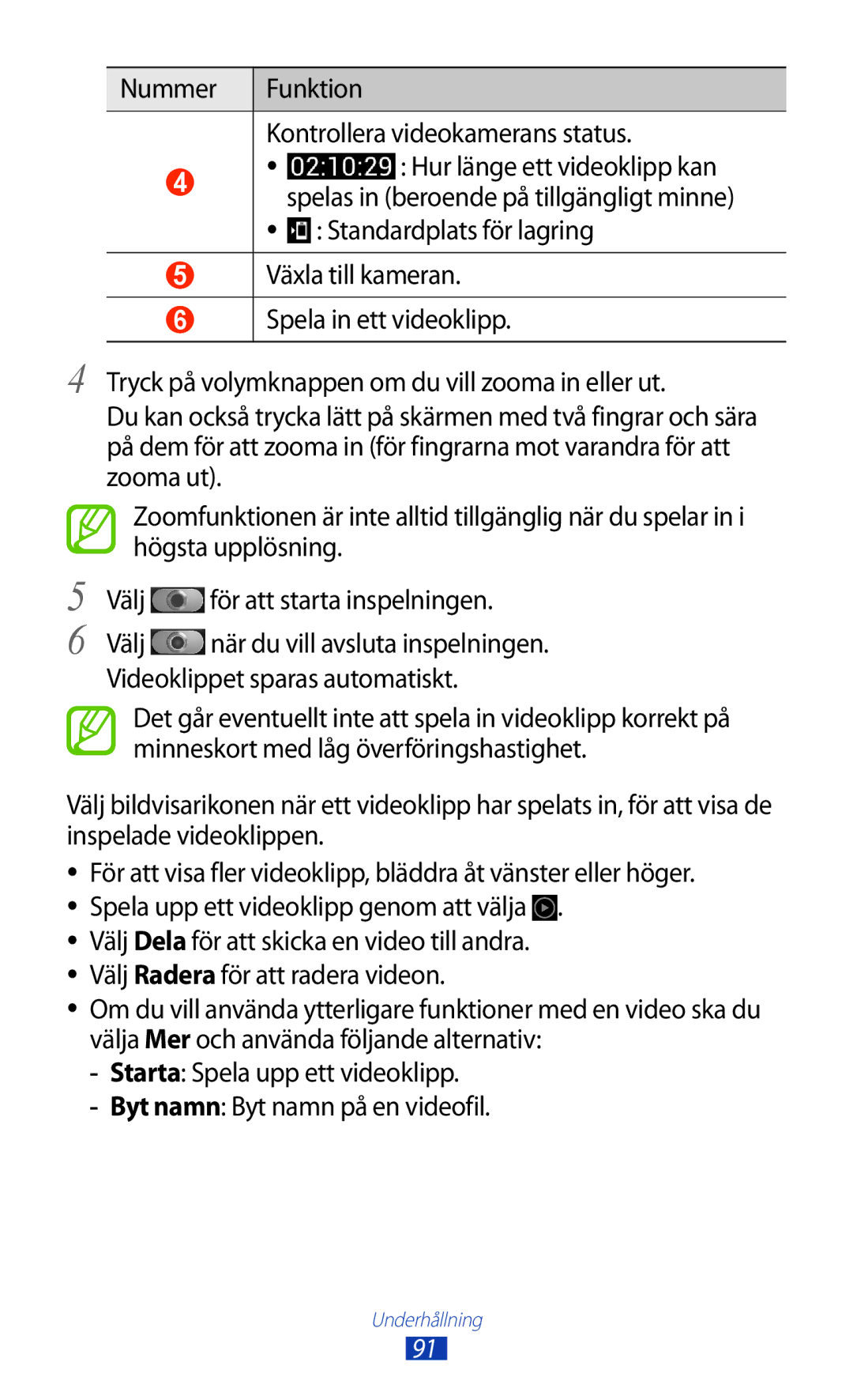 Samsung GT-N7000RWANEE, GT-N7000ZBENEE, GT-N7000ZBANEE, GT-N7000ZIANEE manual Standardplats för lagring 