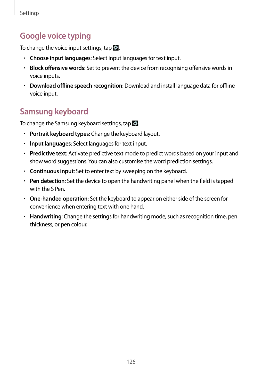 Samsung GT-N7100 user manual Google voice typing, Samsung keyboard 