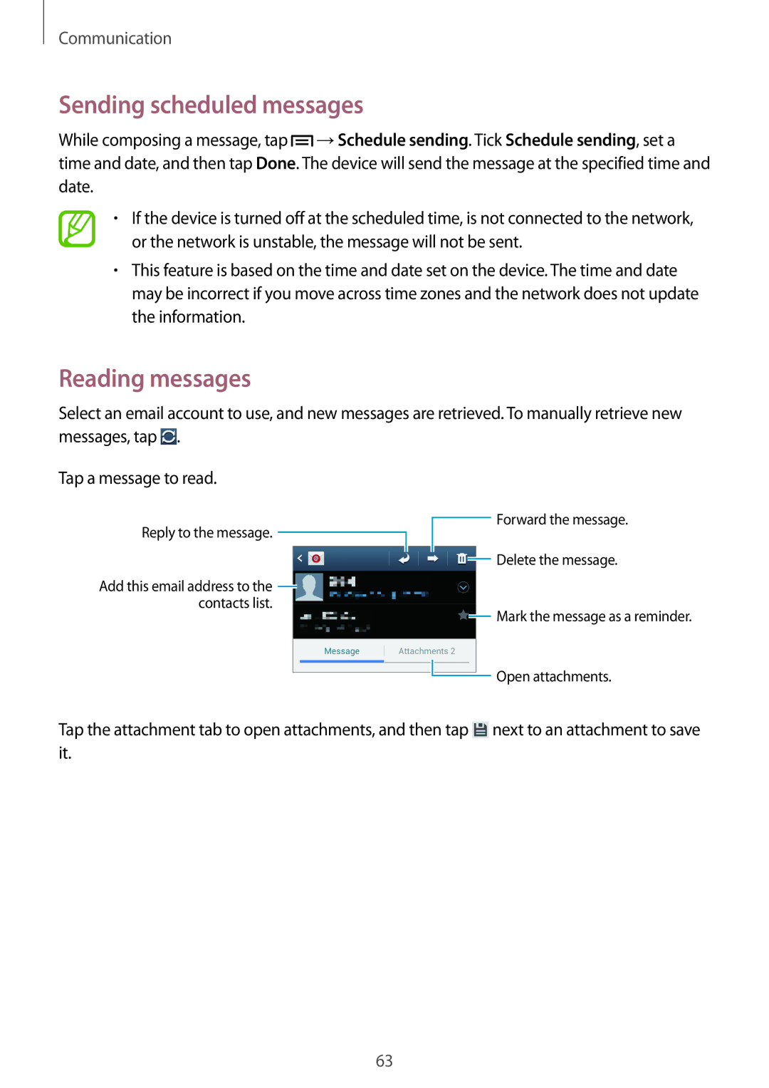 Samsung GT-N7100 user manual Reading messages 