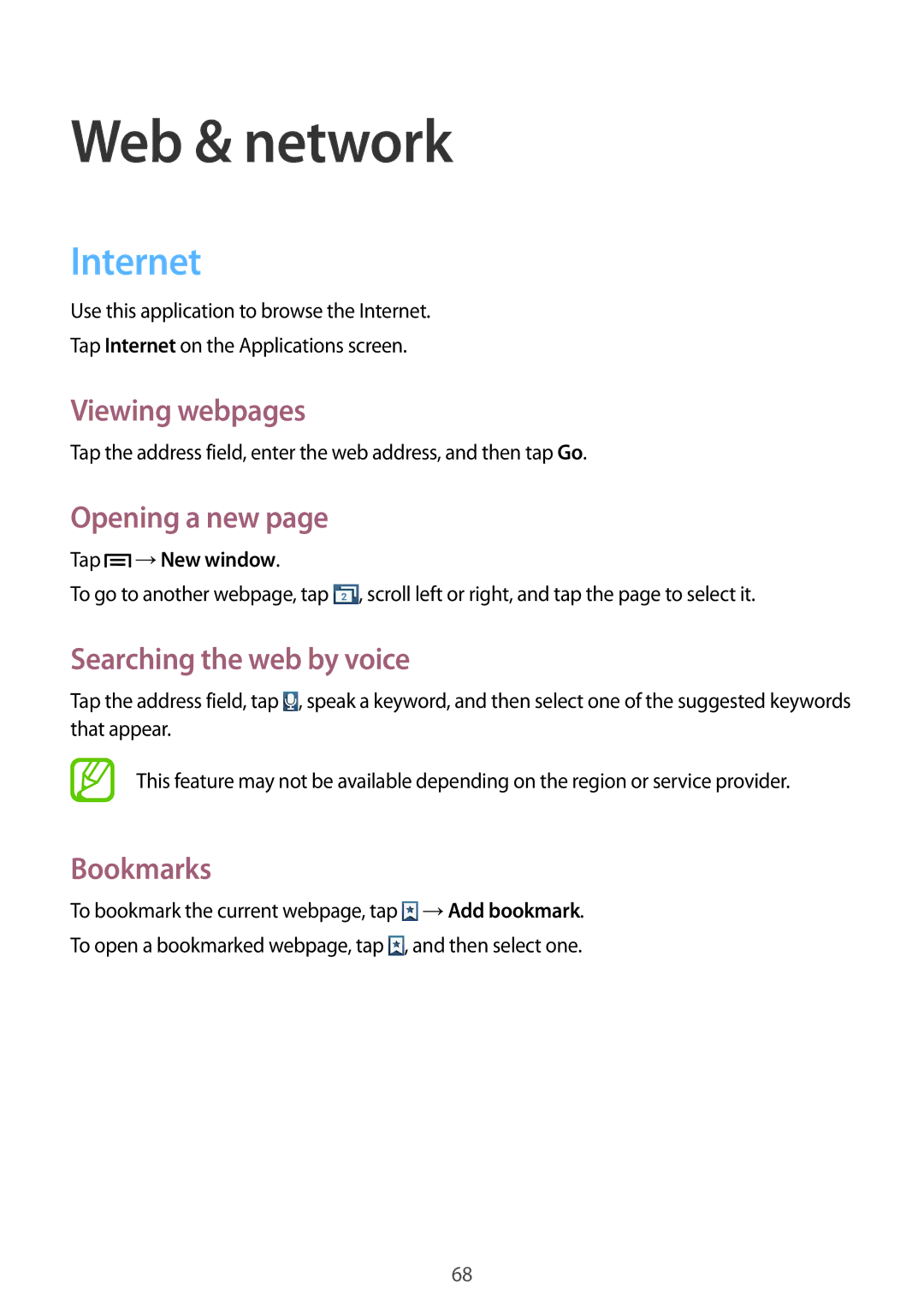 Samsung GT-N7100 user manual Web & network, Internet 