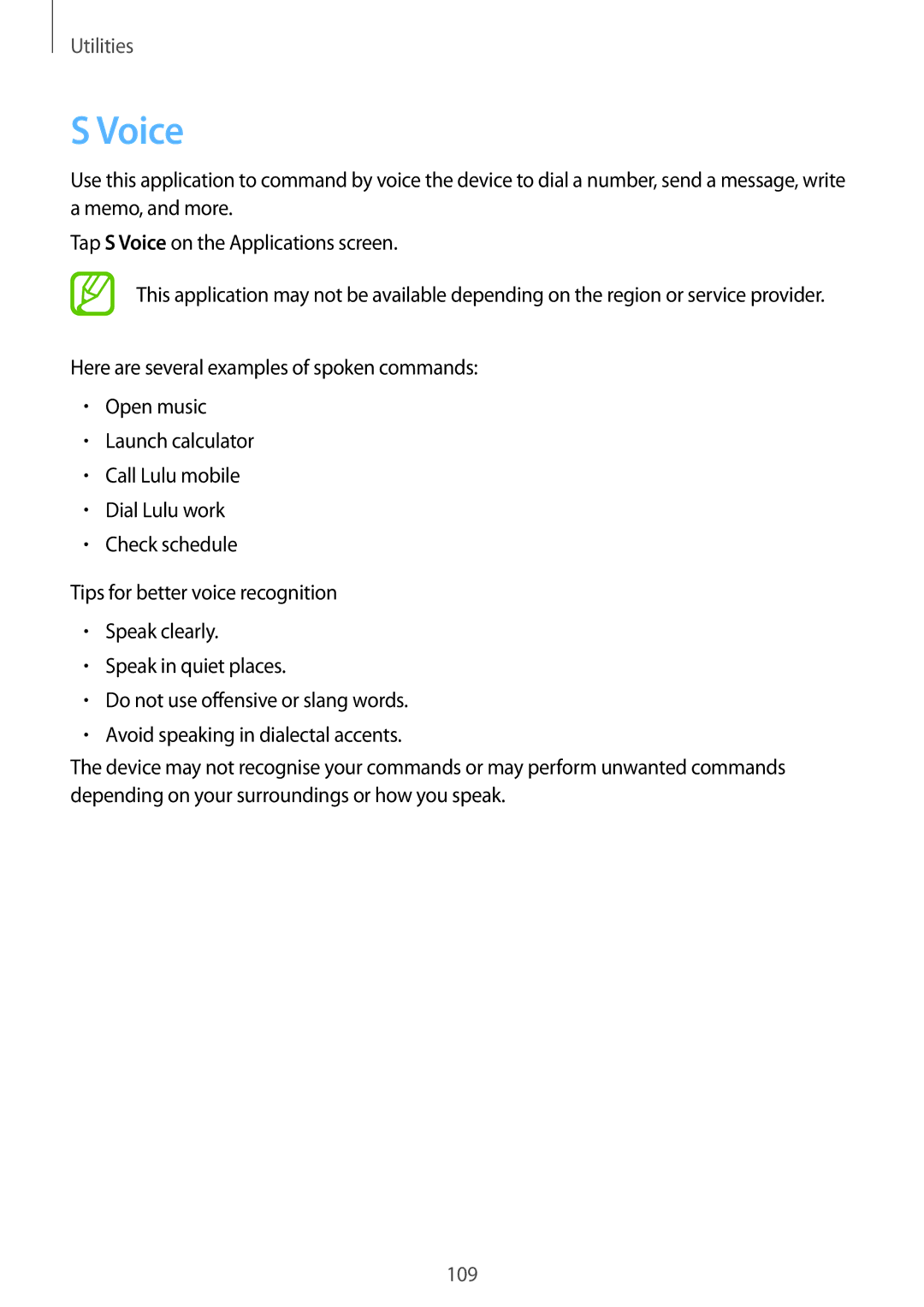 Samsung GT-N7100 user manual Voice 