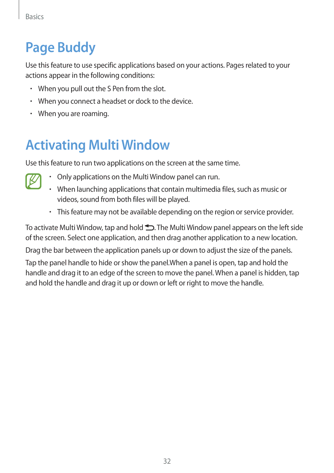 Samsung GT-N7100 user manual Buddy, Activating Multi Window 