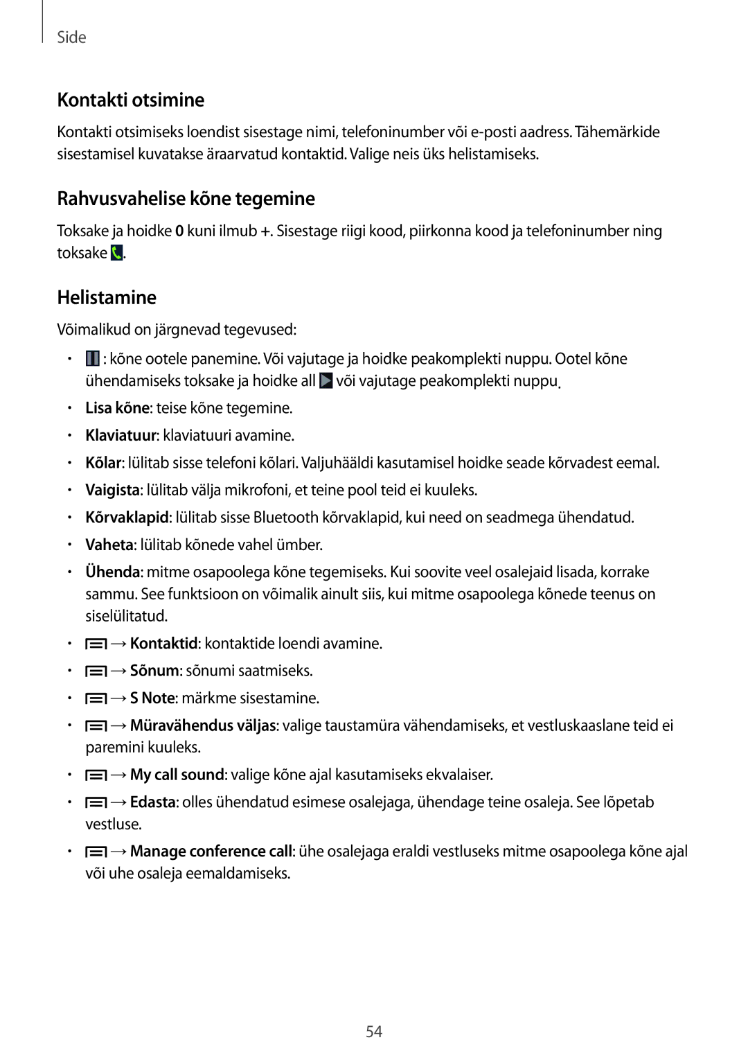 Samsung GT-N7100RWDSEB, GT-N7100TADSEB manual Kontakti otsimine, Rahvusvahelise kõne tegemine 