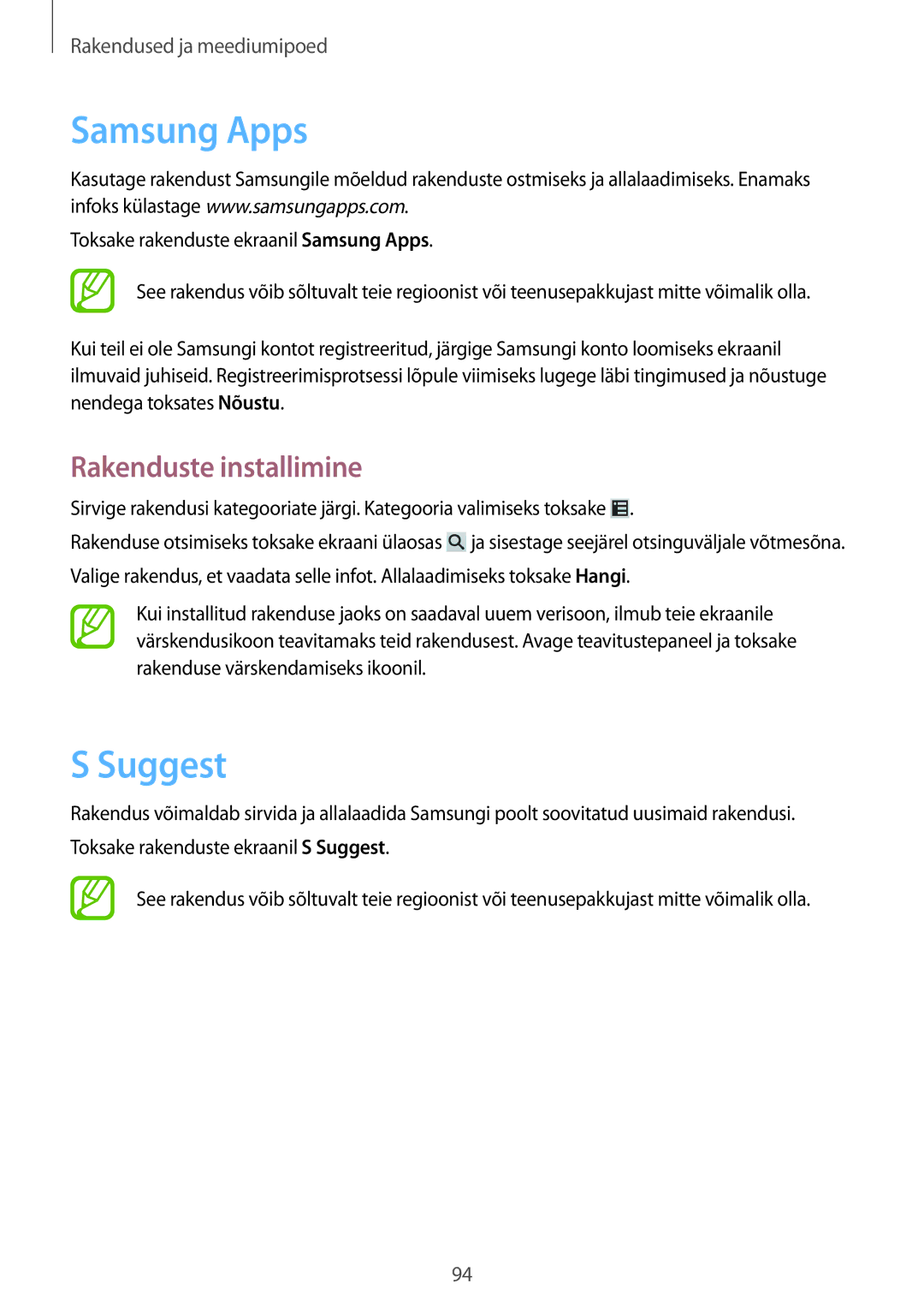 Samsung GT-N7100RWDSEB, GT-N7100TADSEB manual Samsung Apps, Suggest 