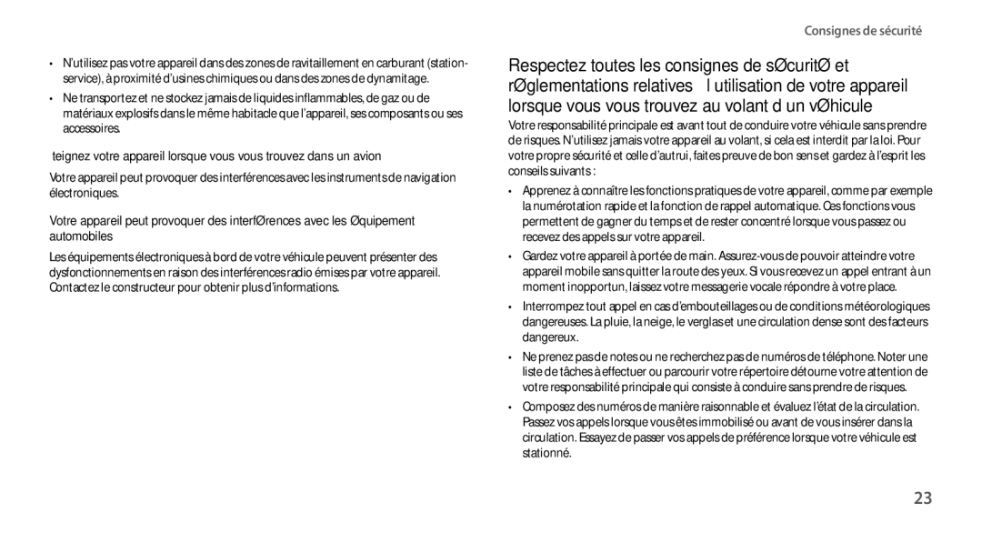 Samsung GT-N7100VSDXEF, GT-N7100RWDSFR, GT-N7100VSDSFR, GT-N7100VSASFR, GT-N7100TADSFR, GT-N7100TADFTM Consignes de sécurité 