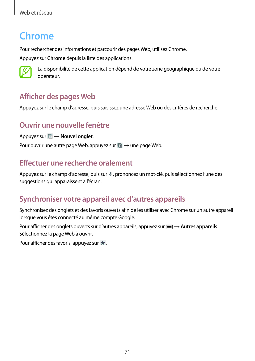 Samsung GT-N7100TADFTM, GT-N7100RWDSFR, GT-N7100VSDXEF manual Chrome, Synchroniser votre appareil avec d’autres appareils 