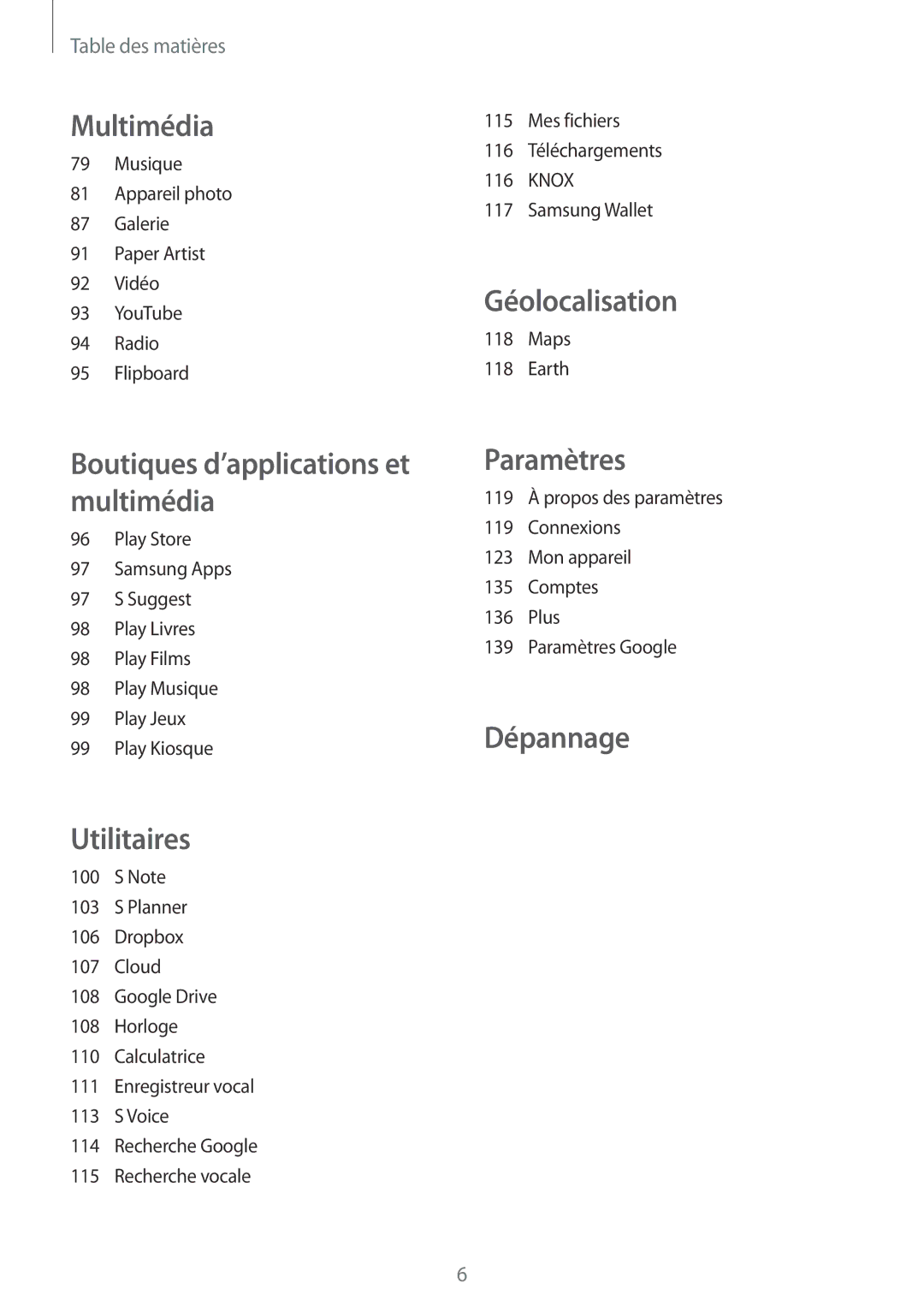 Samsung GT-N7100TADXEF, GT-N7100RWDSFR, GT-N7100VSDXEF, GT-N7100VSDSFR, GT-N7100VSASFR, GT-N7100TADSFR manual Géolocalisation 