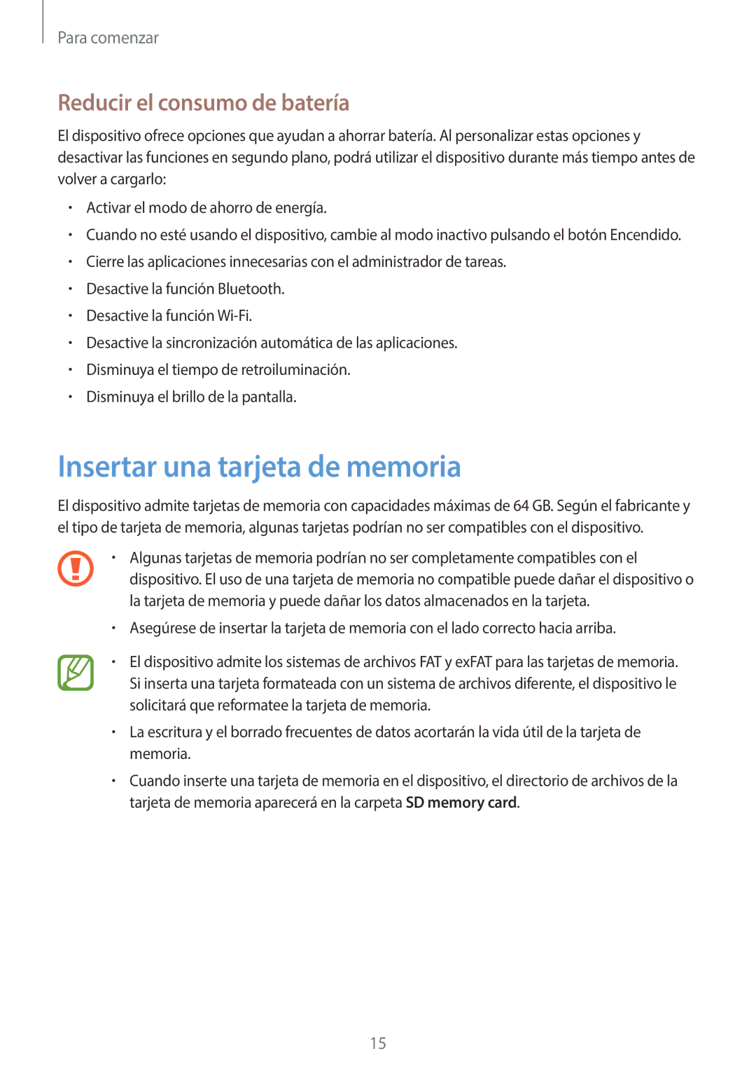 Samsung GT-N7100VSDPHE, GT-N7100RWDTPH, GT-N7100RWDDBT manual Insertar una tarjeta de memoria, Reducir el consumo de batería 