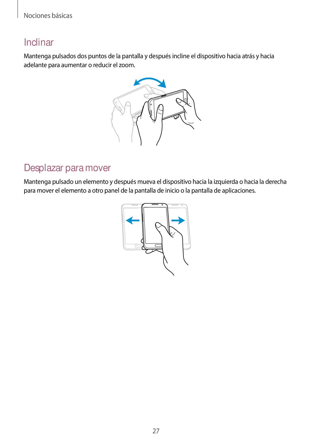 Samsung GT-N7100RWDDBT, GT-N7100RWDTPH, GT-N7100TADDBT, GT-N7100ZBDDBT, GT-N7100TADXEF manual Inclinar, Desplazar para mover 