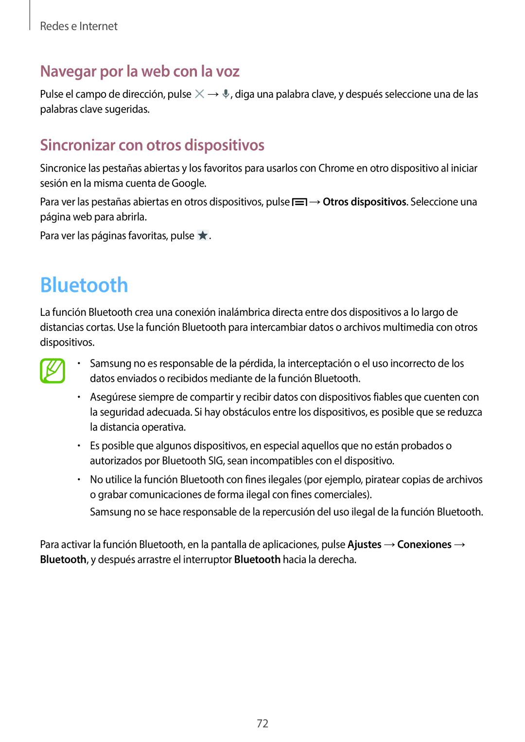 Samsung GT-N7100RWXPHE, GT-N7100RWDTPH, GT-N7100RWDDBT, GT-N7100TADDBT manual Bluetooth, Sincronizar con otros dispositivos 