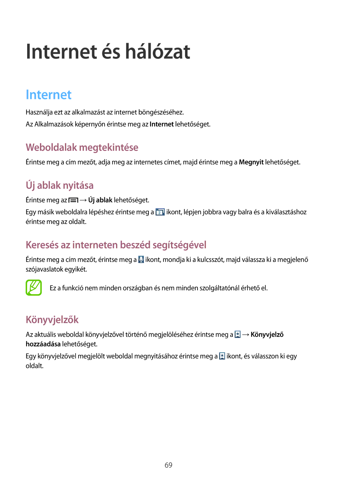 Samsung GT2N7100TADXEH, GT-N7100RWDXEO, GT-N7100RWDDBT, GT-N7100TADDBT, GT-N7100TADATO, GT-N7100RWDATO Internet és hálózat 