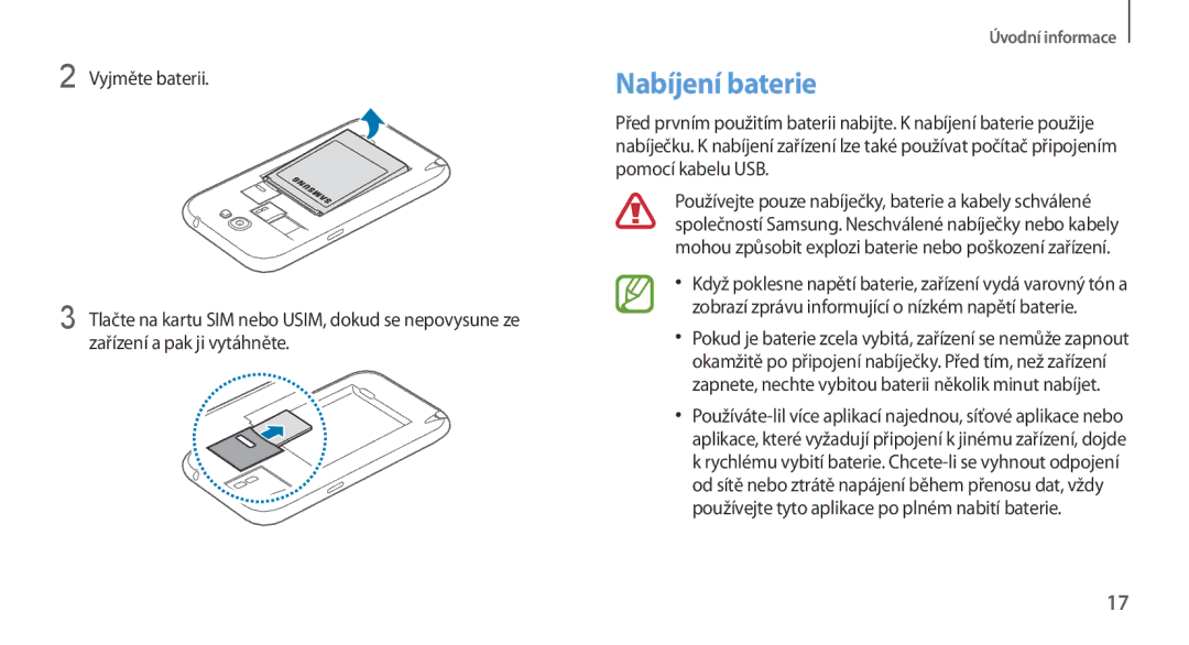 Samsung GT-N7100TADVDC, GT-N7100RWDXEO, GT-N7100TADATO, GT-N7100RWDATO, GT-N7100RWDVVT, GT-N7100TADTMZ manual Nabíjení baterie 