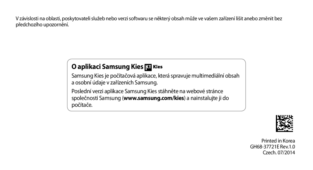 Samsung GT-N7100TADATO, GT-N7100RWDXEO, GT-N7100RWDATO, GT-N7100RWDVVT, GT-N7100TADTMZ manual Aplikaci Samsung Kies 